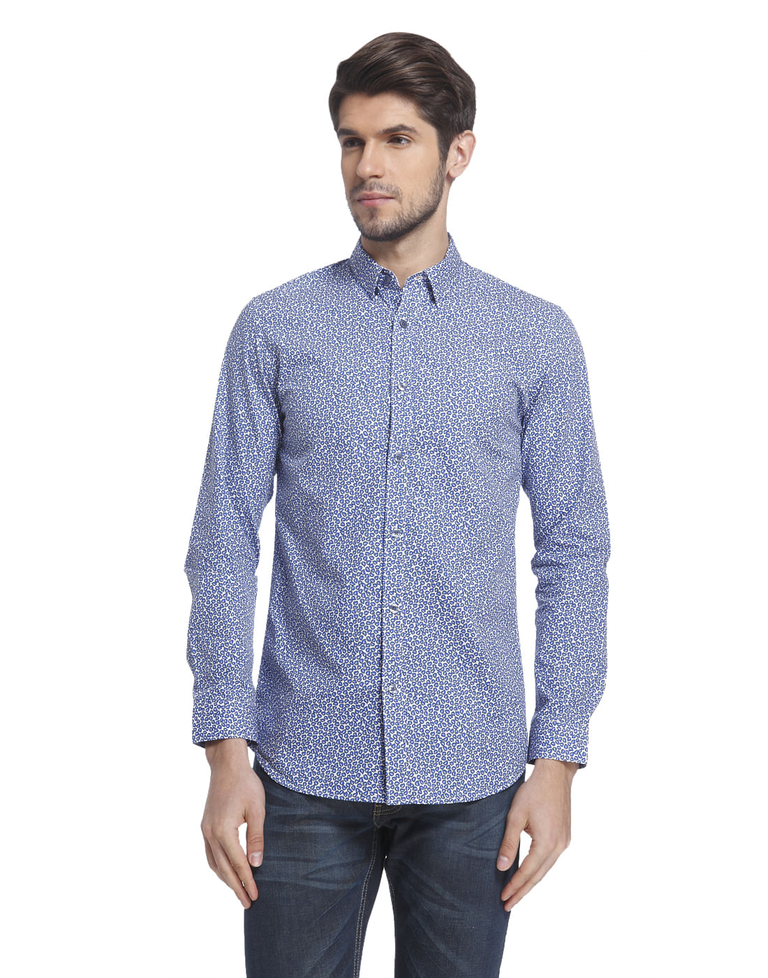 Blue Printed Shirt - S