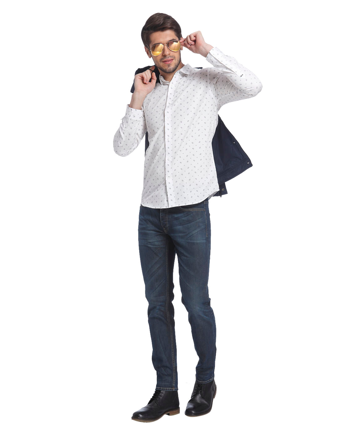 White Paisley Print Shirt