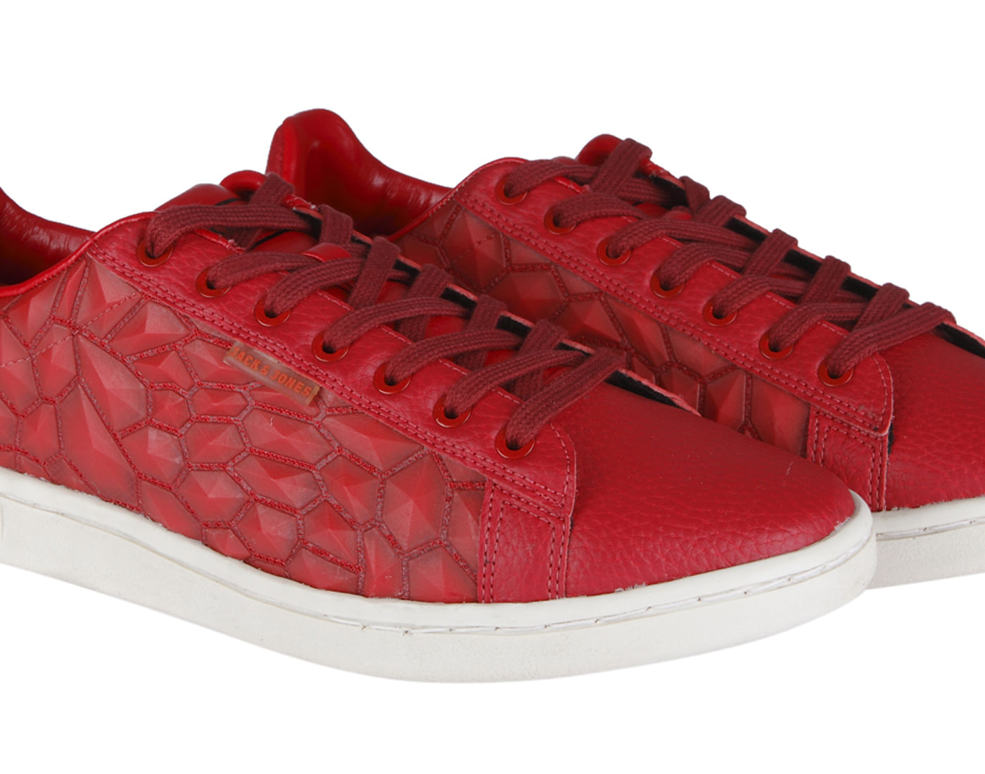 Red Textured Sneakers
