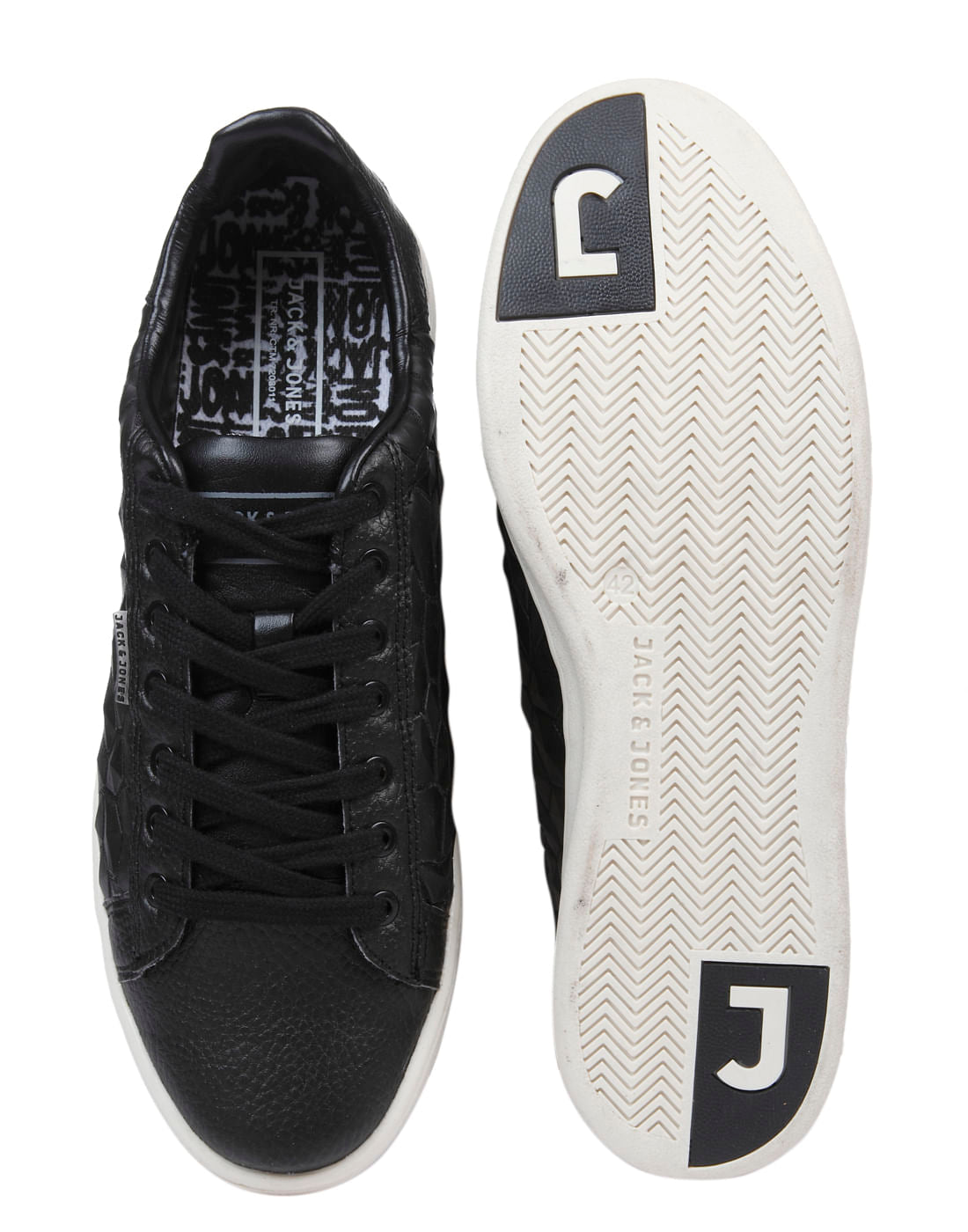 Black Textured Sneakers