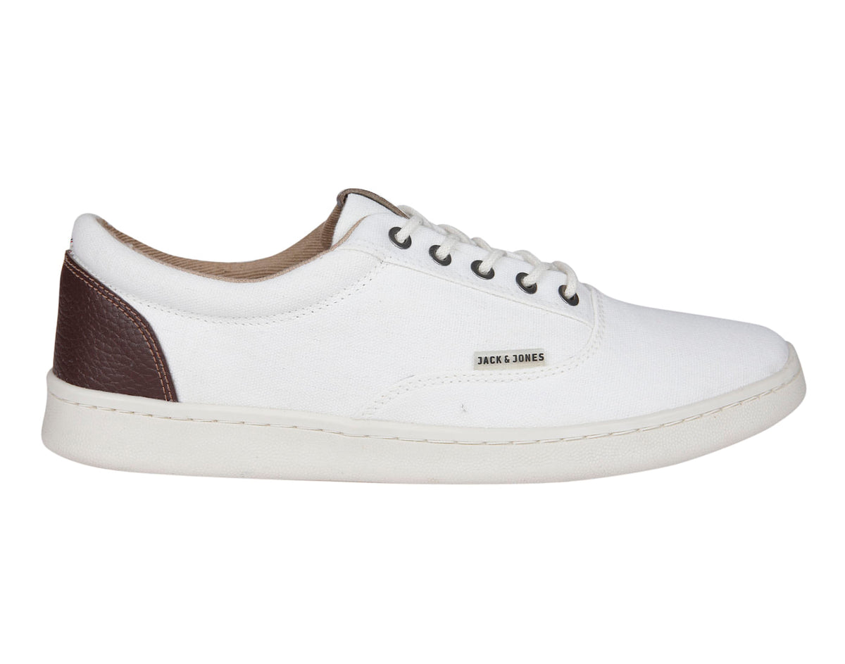 White & Brown Canvas Trainers - 6