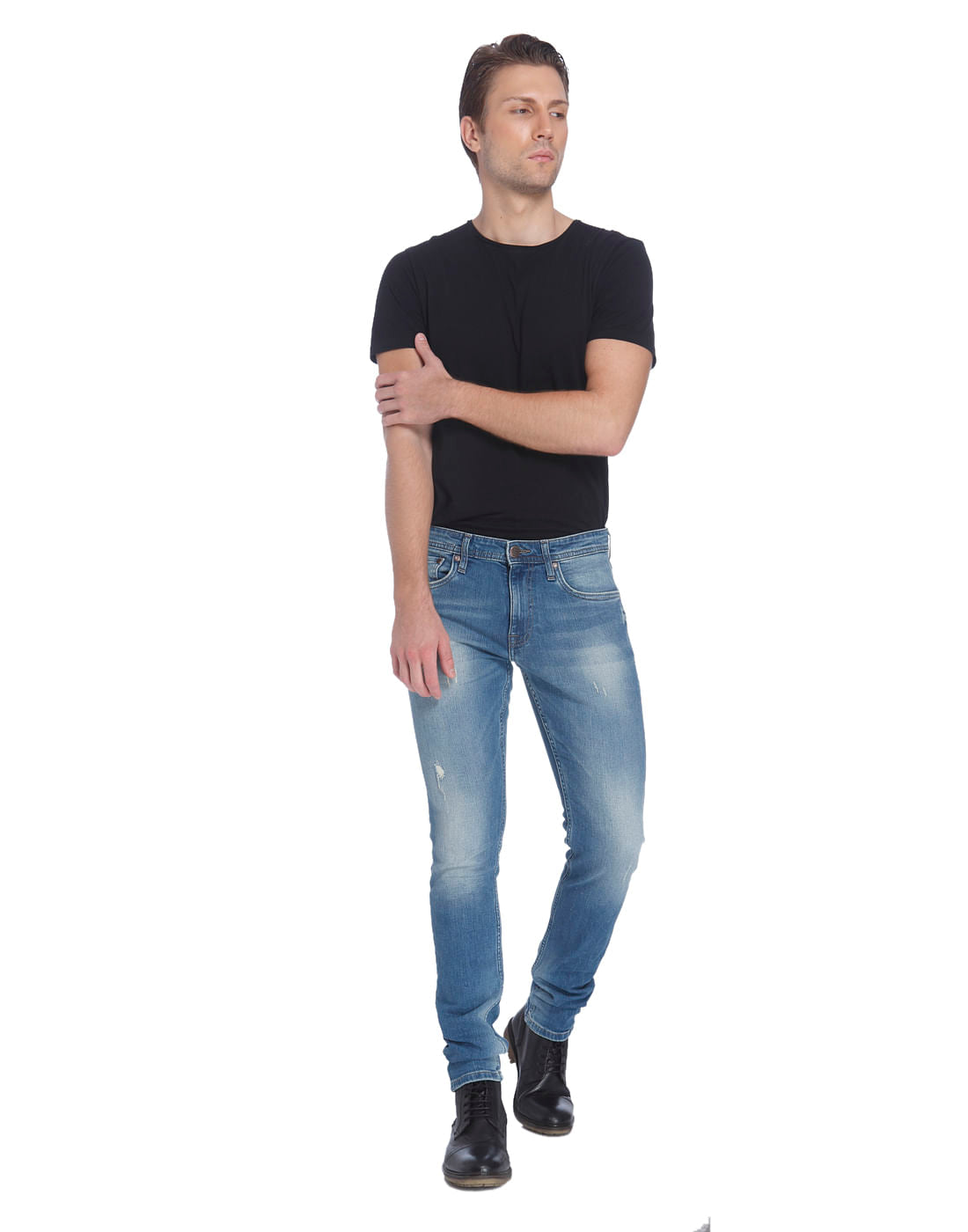 Blue Distressed Slim Jeans - 28/32