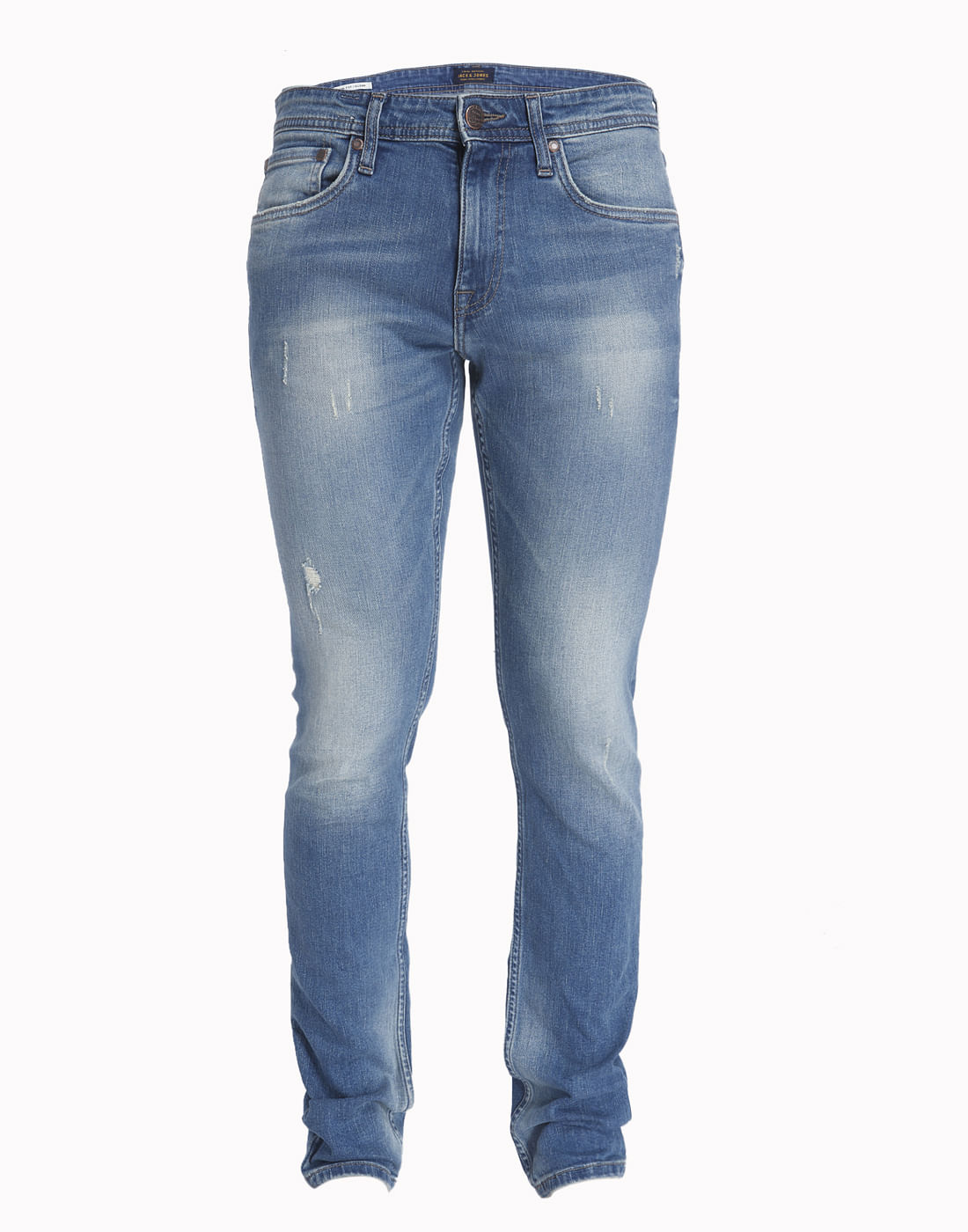 Blue Distressed Slim Jeans