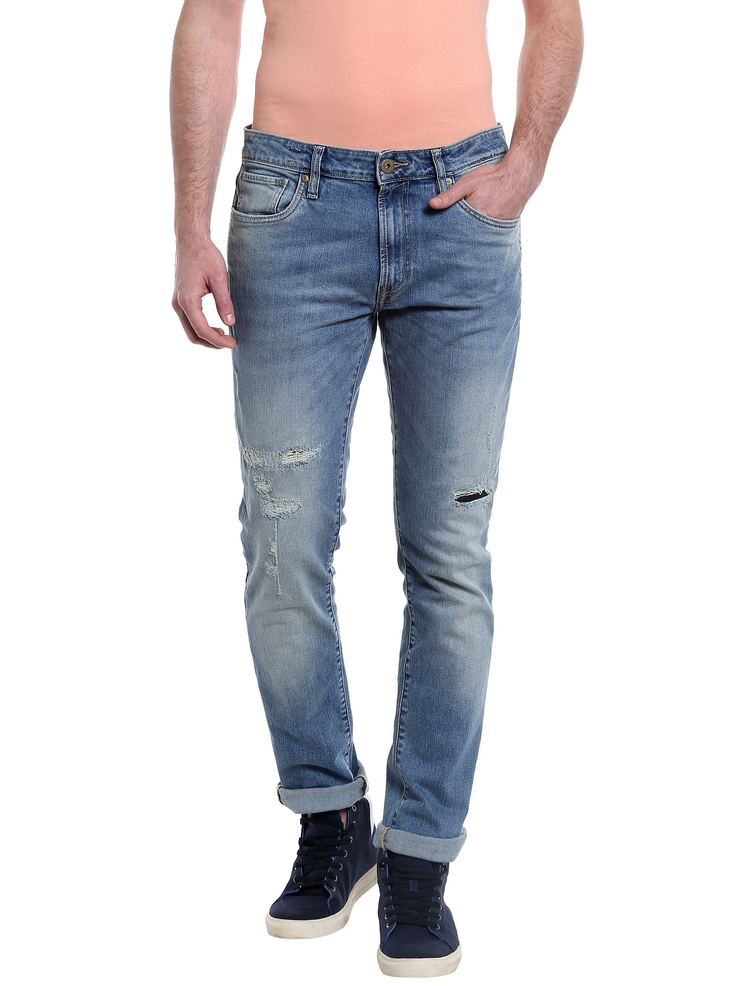 Blue Low Rise Slim Fit Jeans