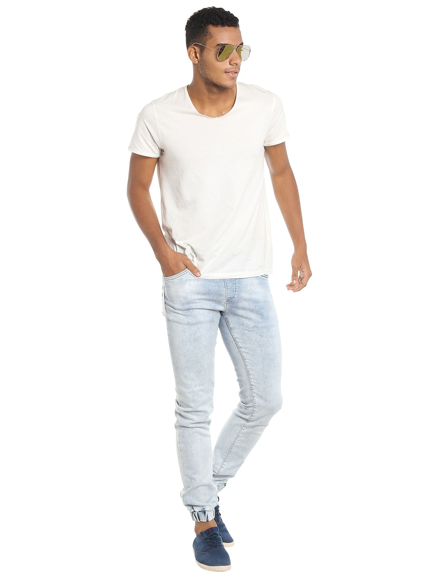 Light Blue Skinny Denim Joggers