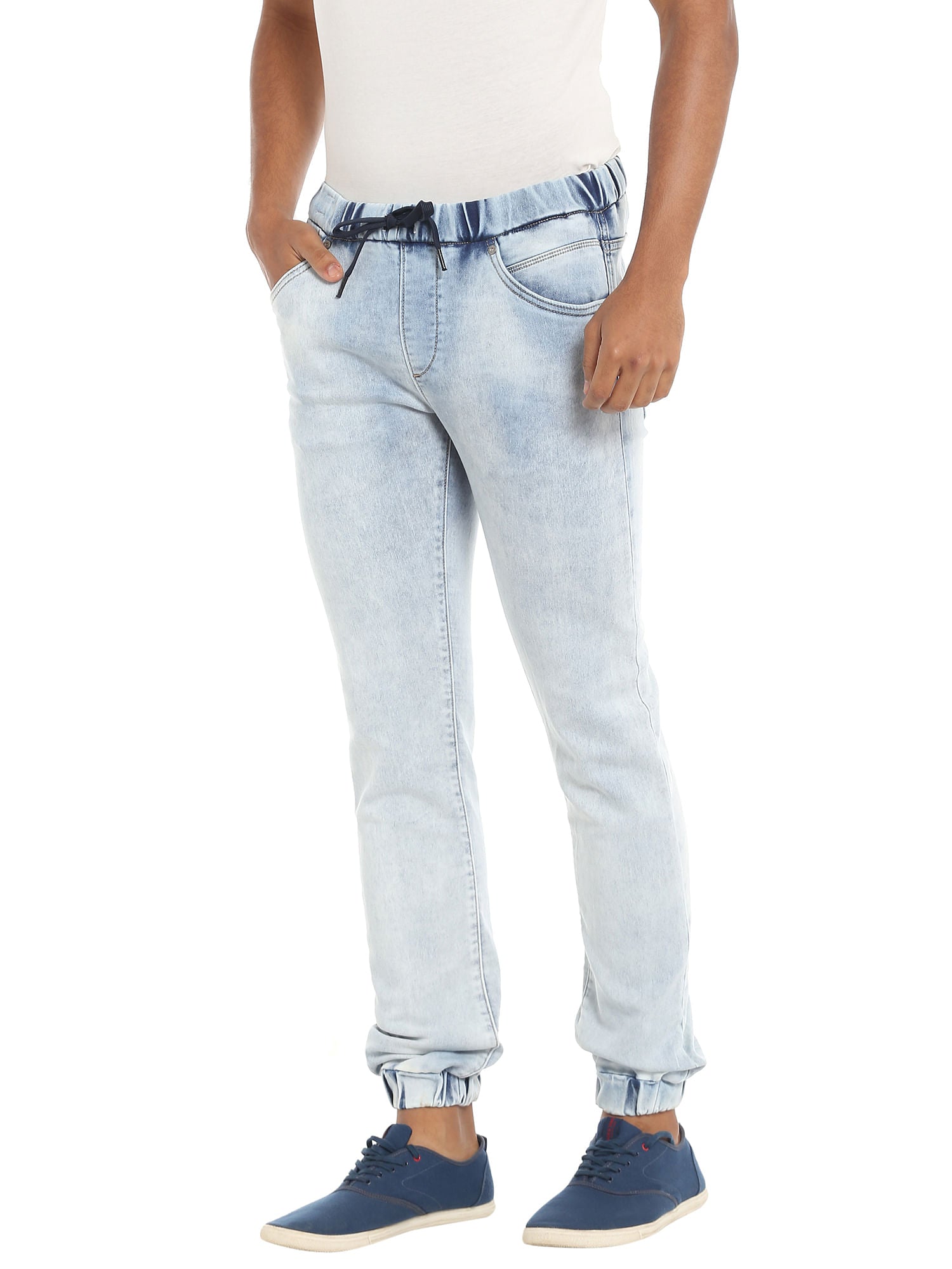 Light Blue Skinny Denim Joggers