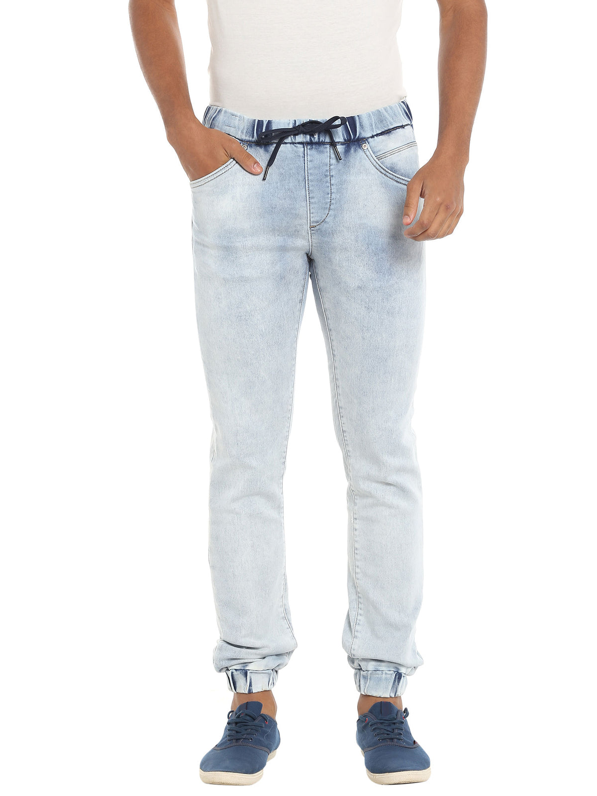 Light Blue Skinny Denim Joggers - 28/32