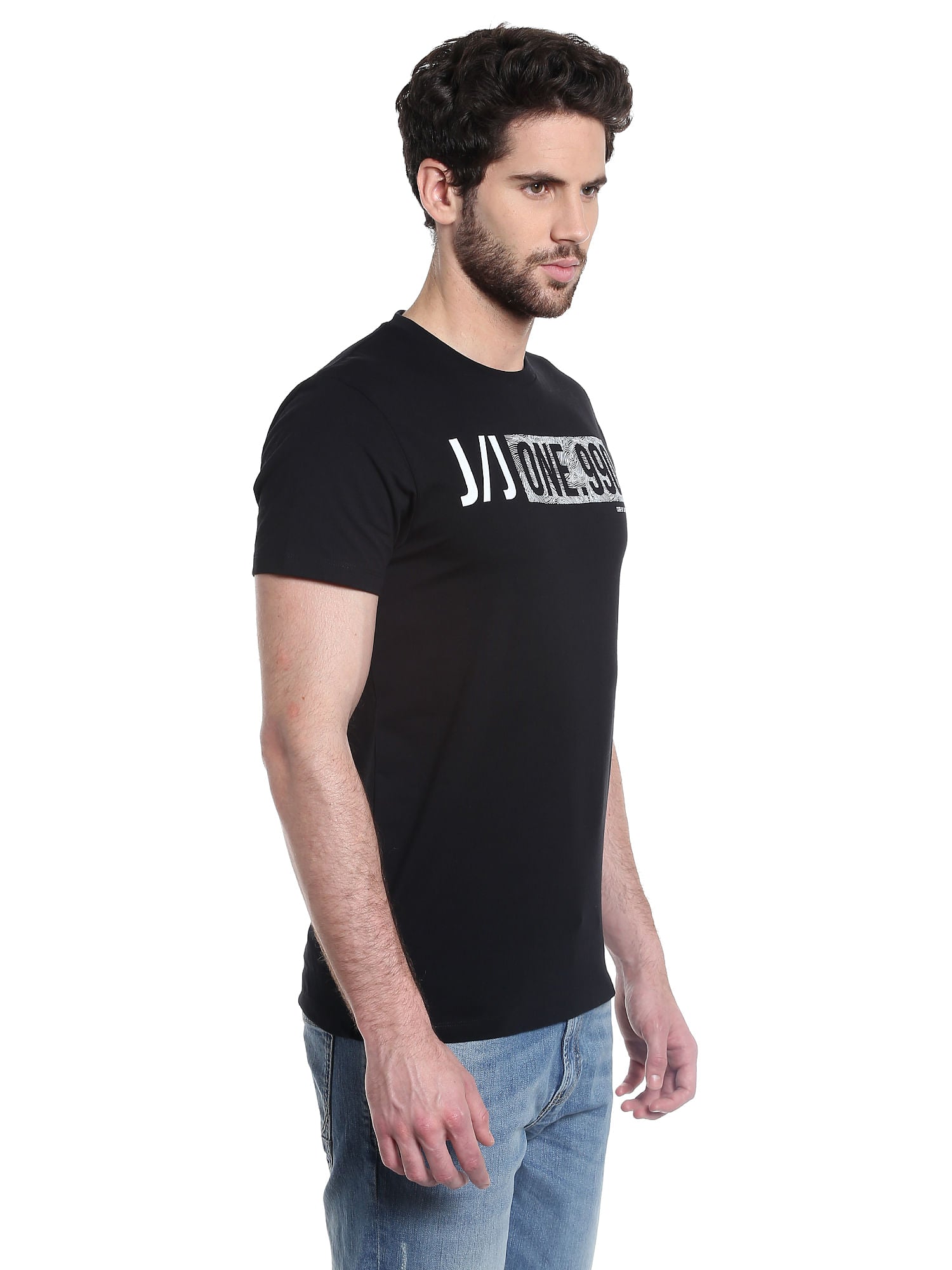 Graphic Print Black Crew Neck T-Shirt