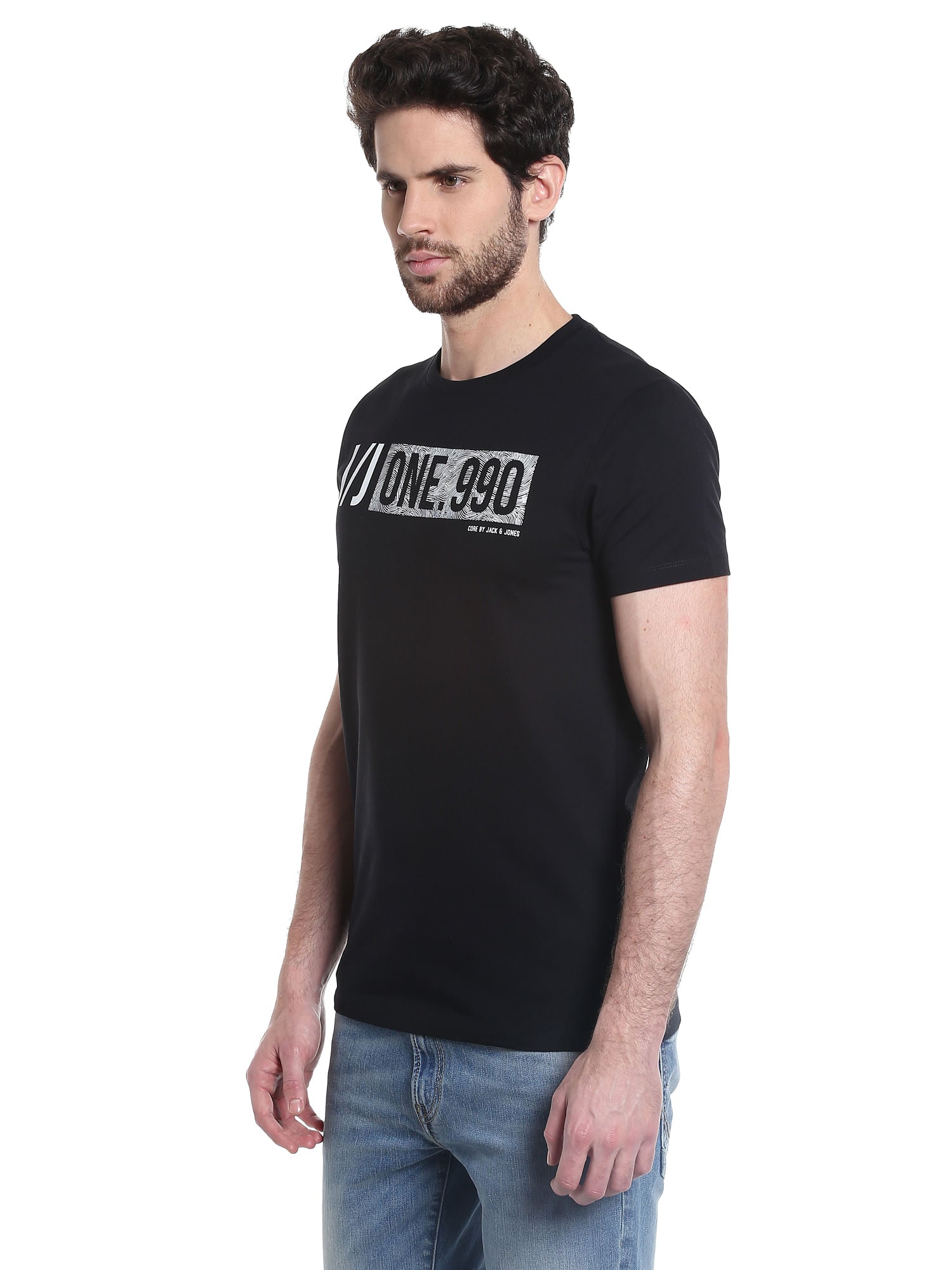 Graphic Print Black Crew Neck T-Shirt