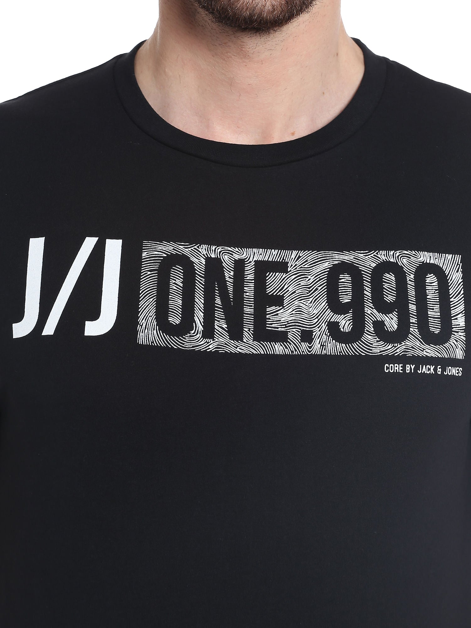 Graphic Print Black Crew Neck T-Shirt