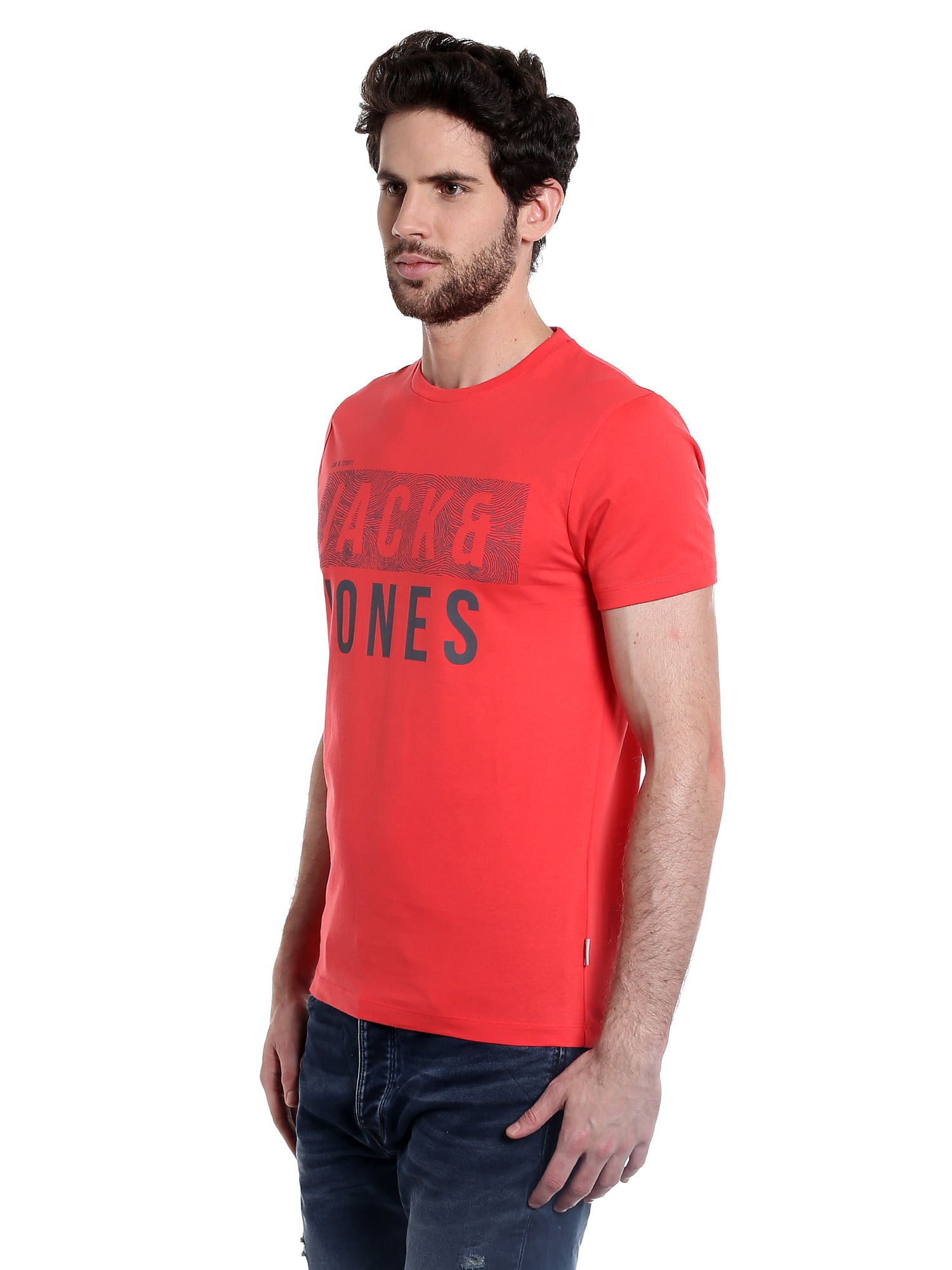 Graphic Print Orange Crew Neck T-Shirt