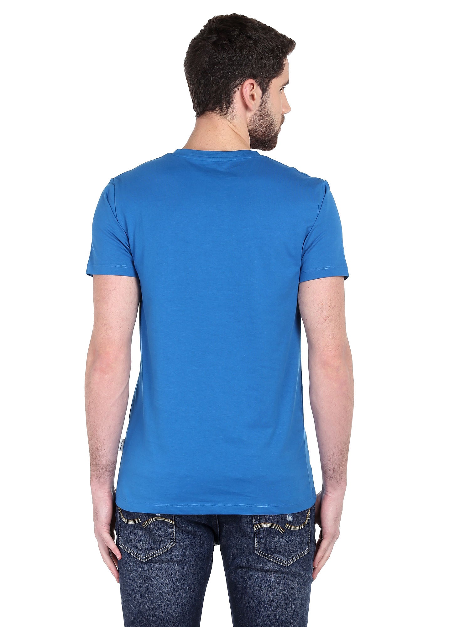 Graphic Print Blue Crew Neck T-Shirt