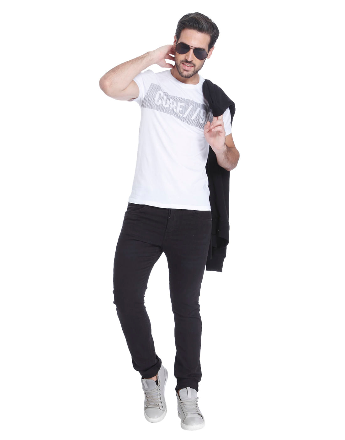 White Graphic Print Crew Neck T-Shirt