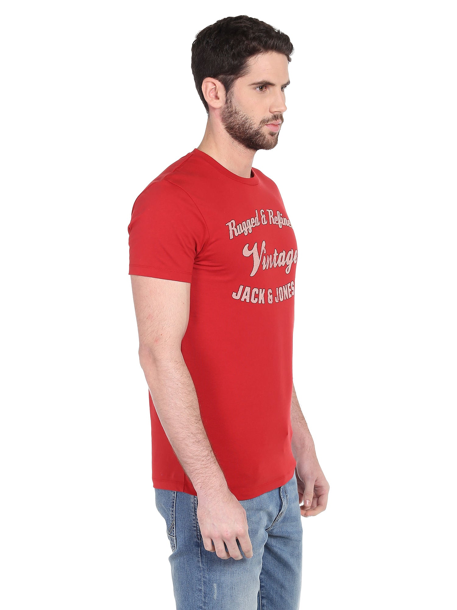Red Graphic Print Slim Fit T-Shirt