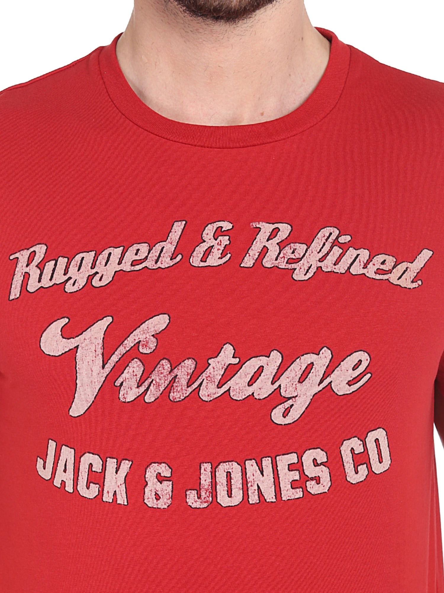 Red Graphic Print Slim Fit T-Shirt