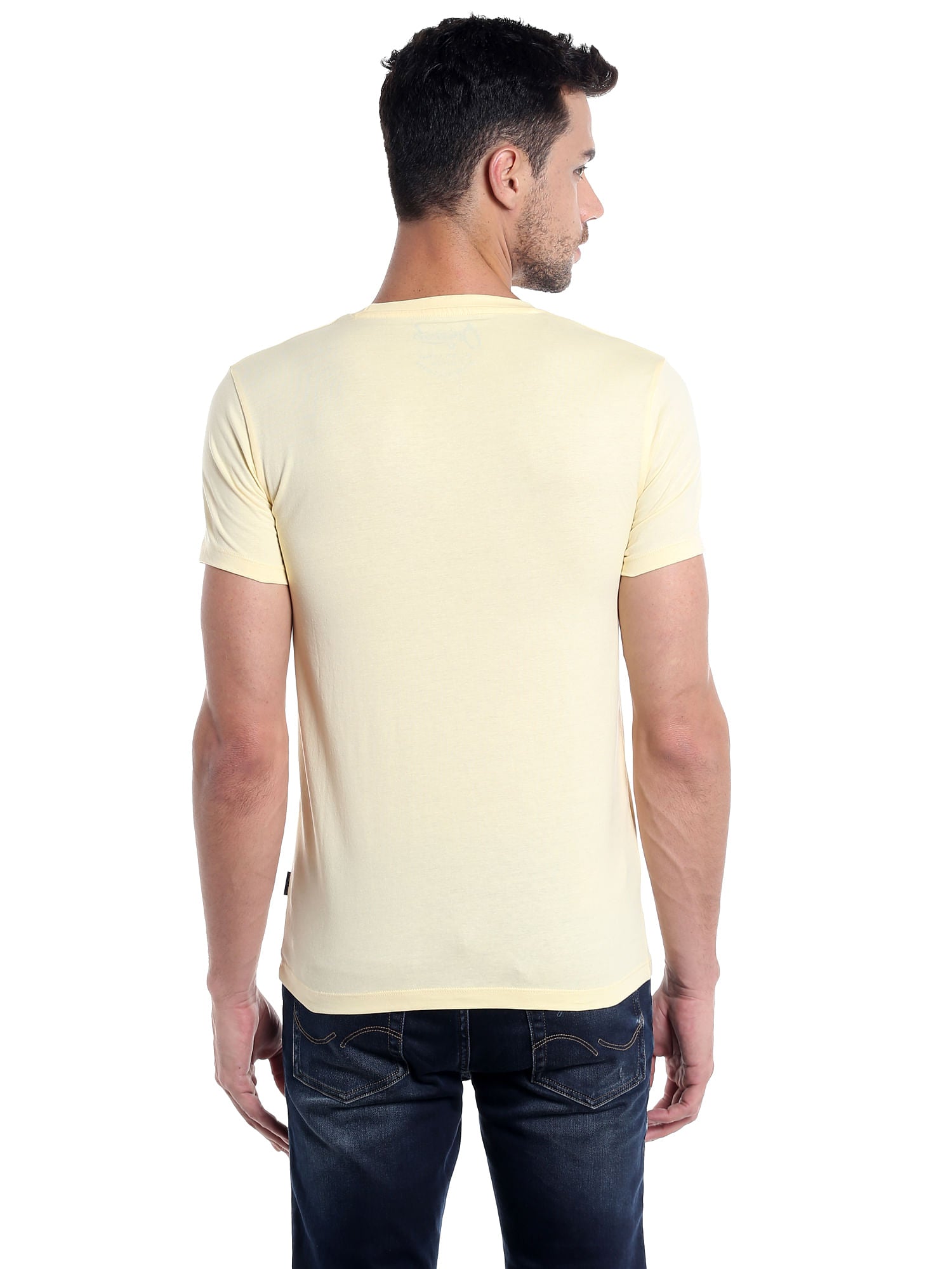 Yellow Slogan Print Crew Neck T-Shirt