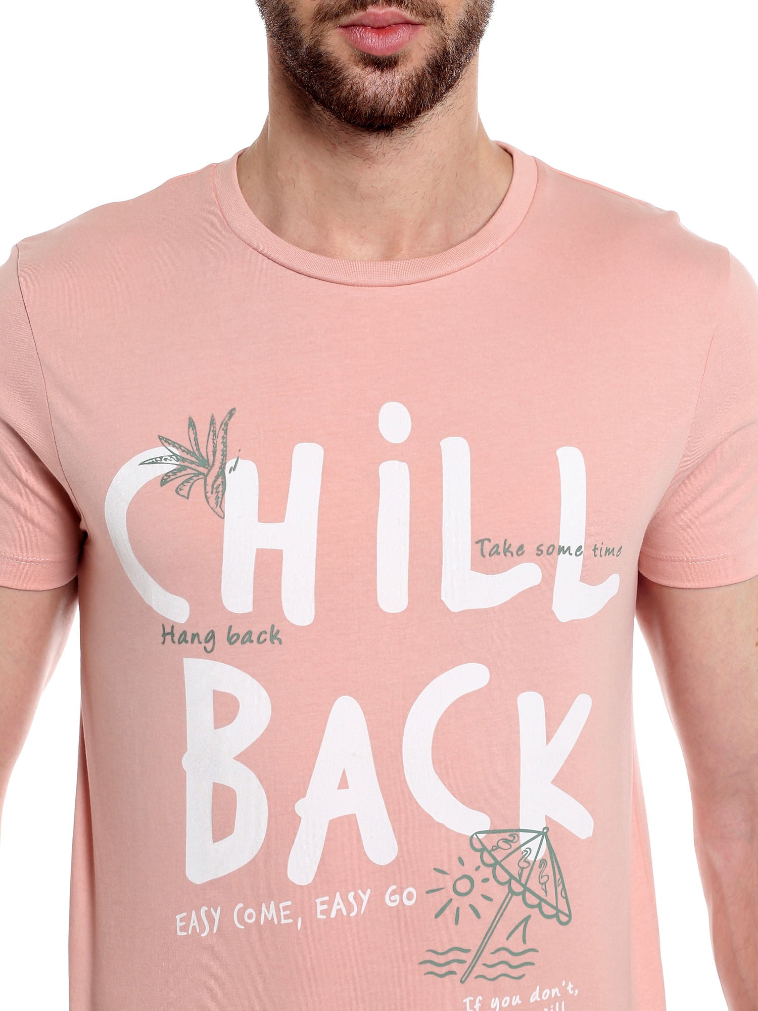 Pink Graphic Print Slim Fit T-Shirt