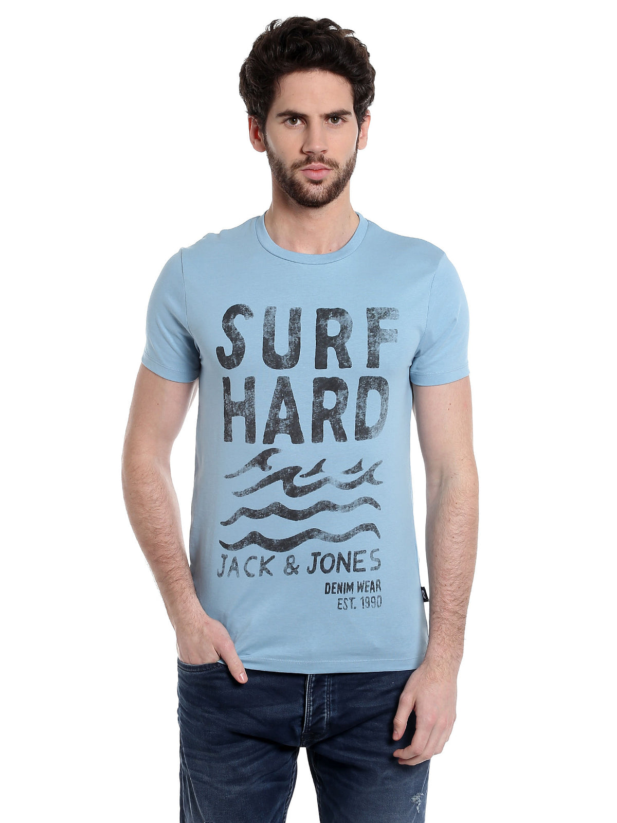Graphic Print Blue T-Shirt - S