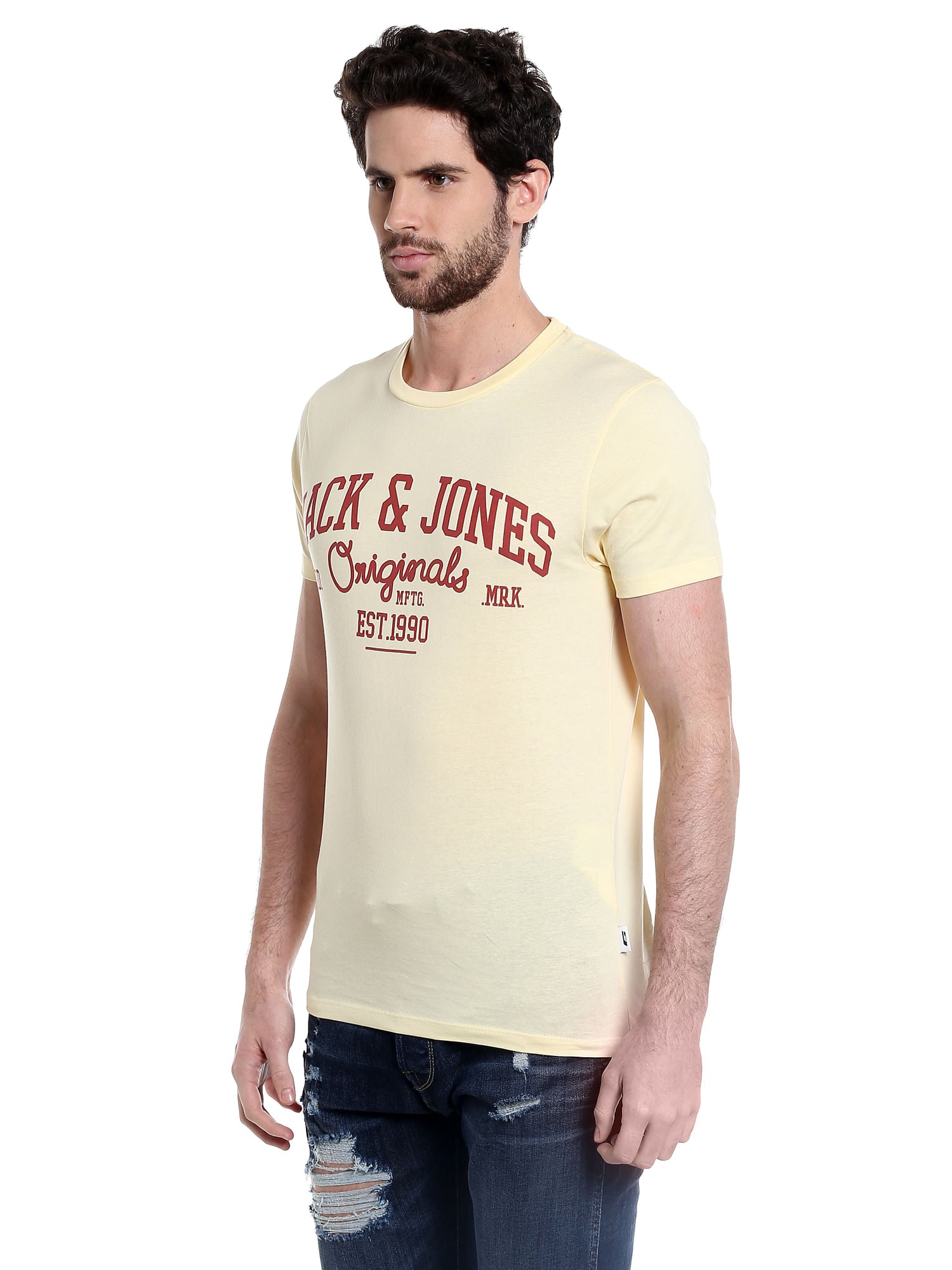 Graphic Print Yellow Crew Neck T-Shirt