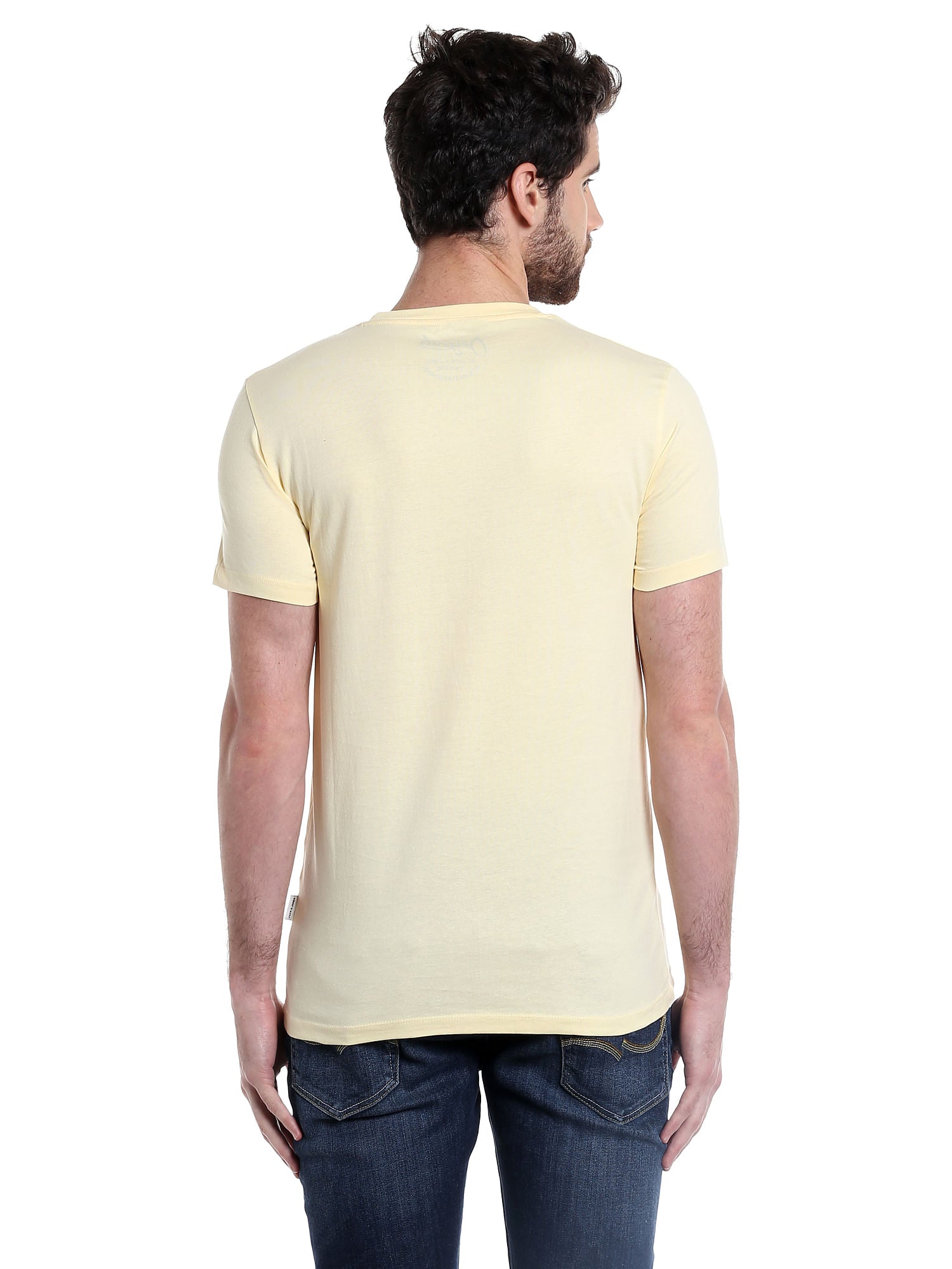 Graphic Print Yellow Crew Neck T-Shirt