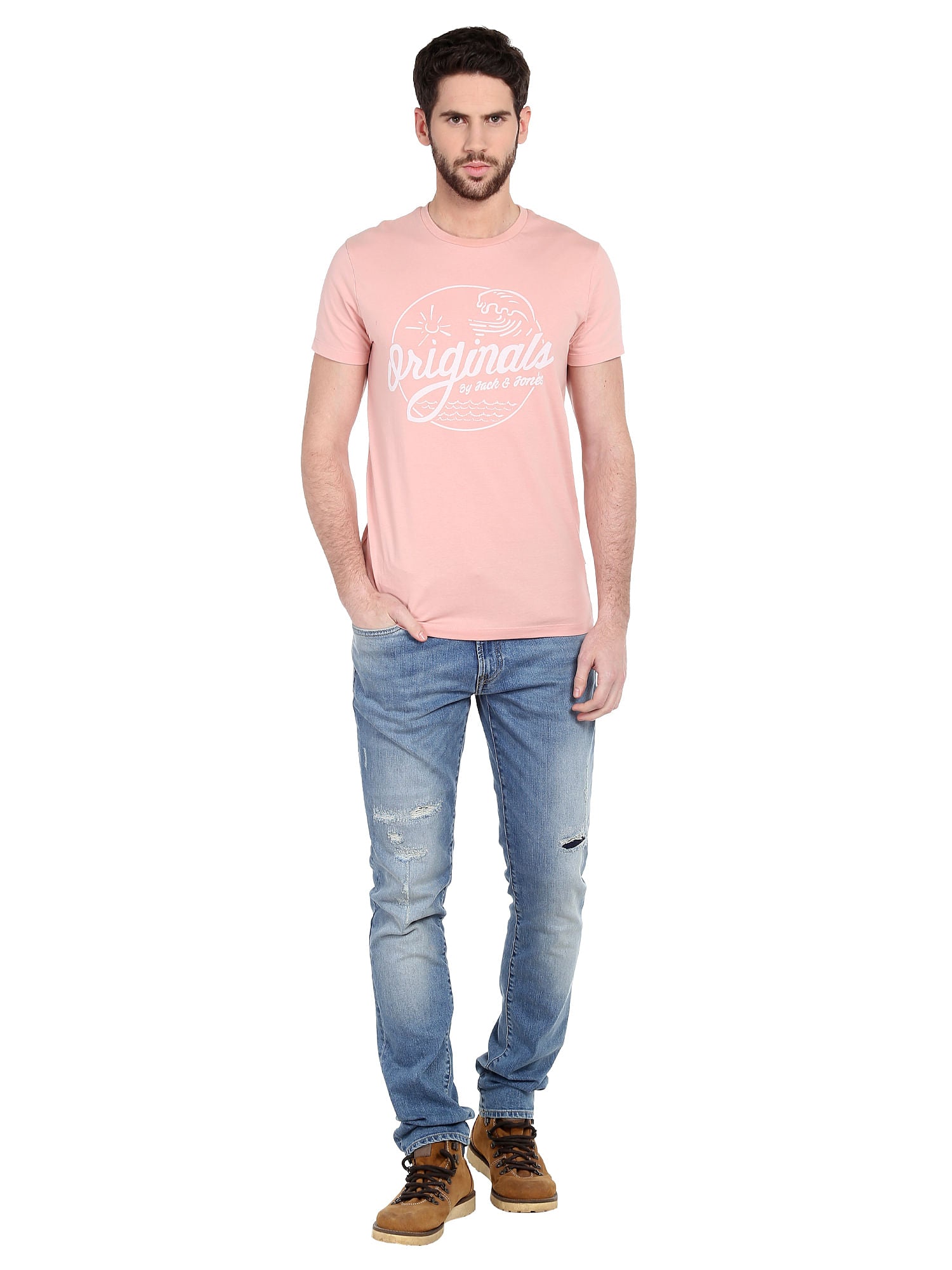 Pink Graphic Print Crew Neck T-Shirt