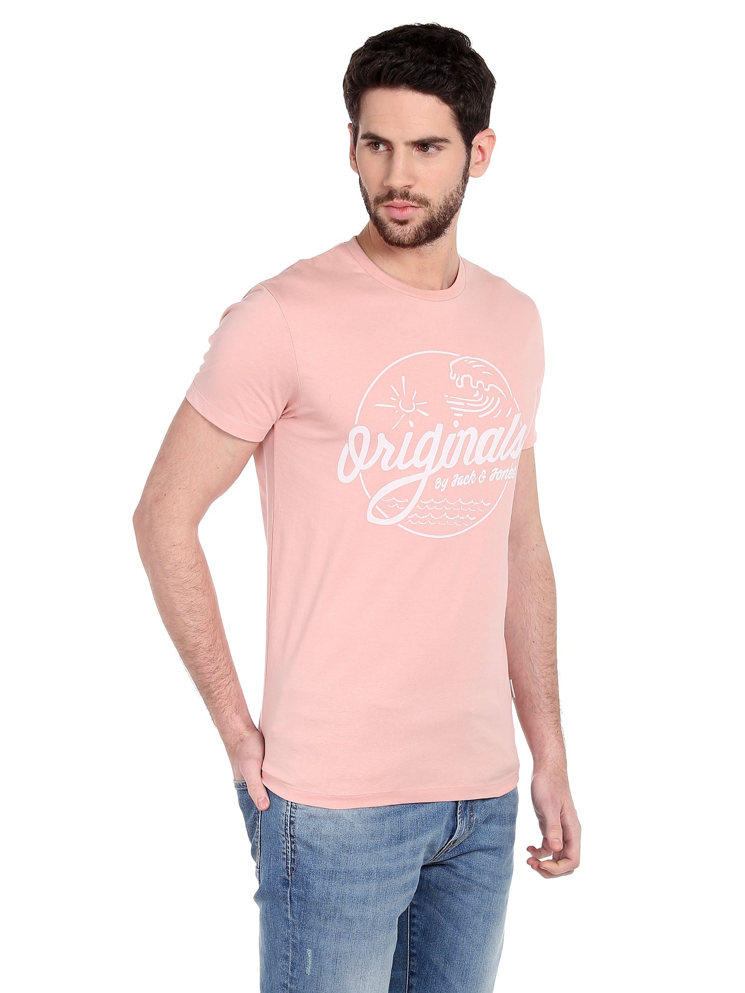Pink Graphic Print Crew Neck T-Shirt
