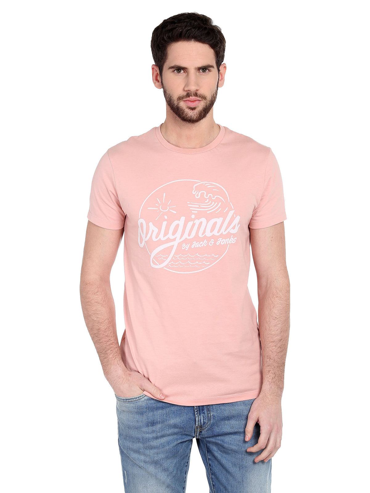 Pink Graphic Print Crew Neck T-Shirt - S