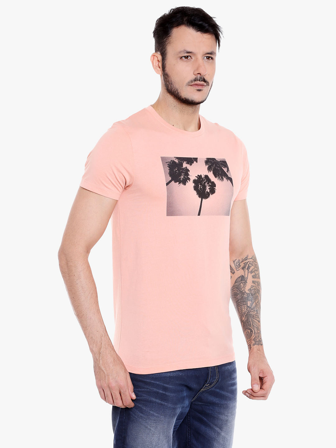 Pink Graphic Print Crew Neck T-Shirt