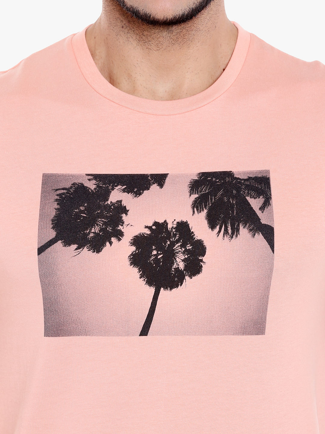 Pink Graphic Print Crew Neck T-Shirt