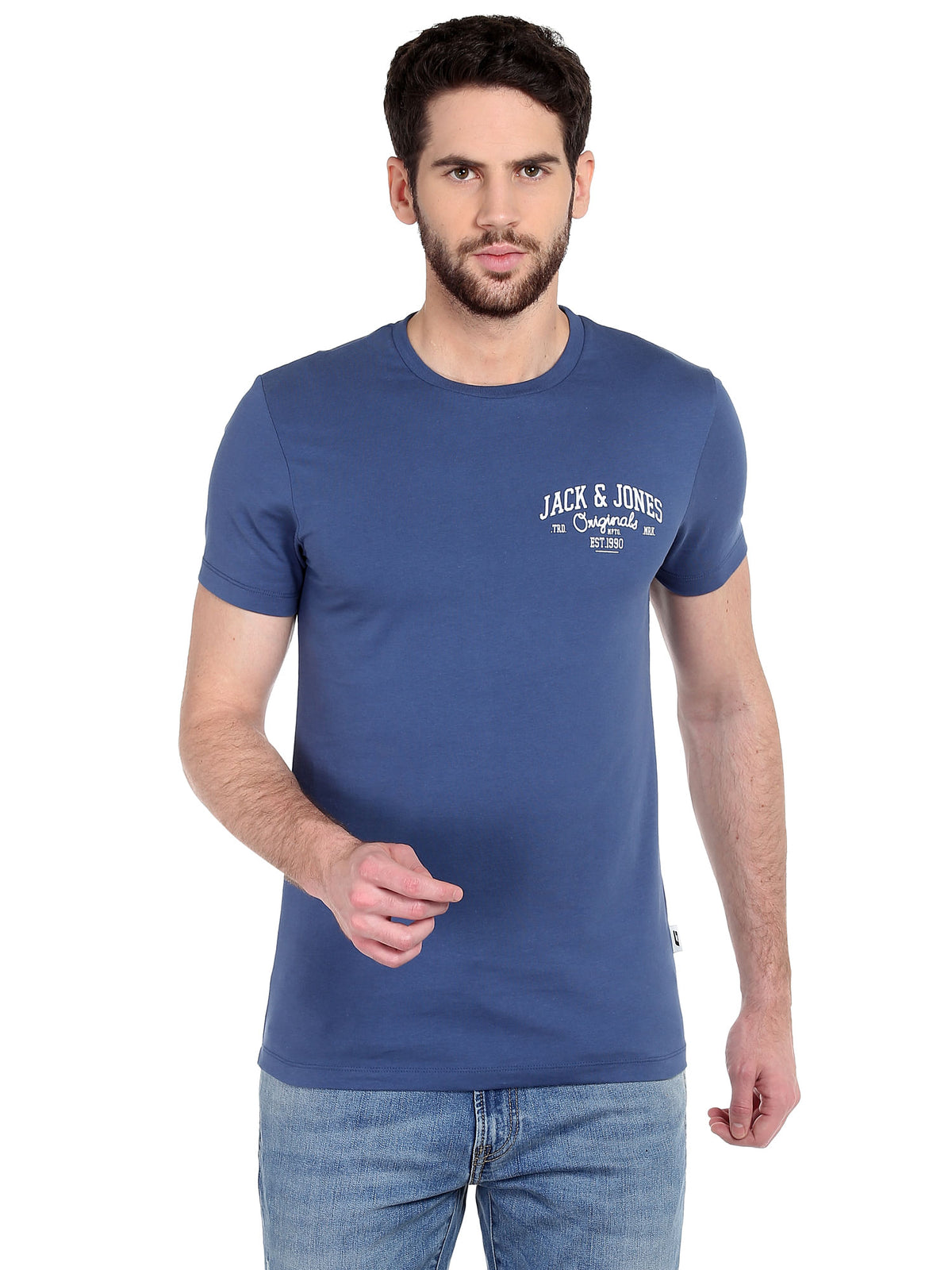 Blue Crew Neck T-Shirt - S
