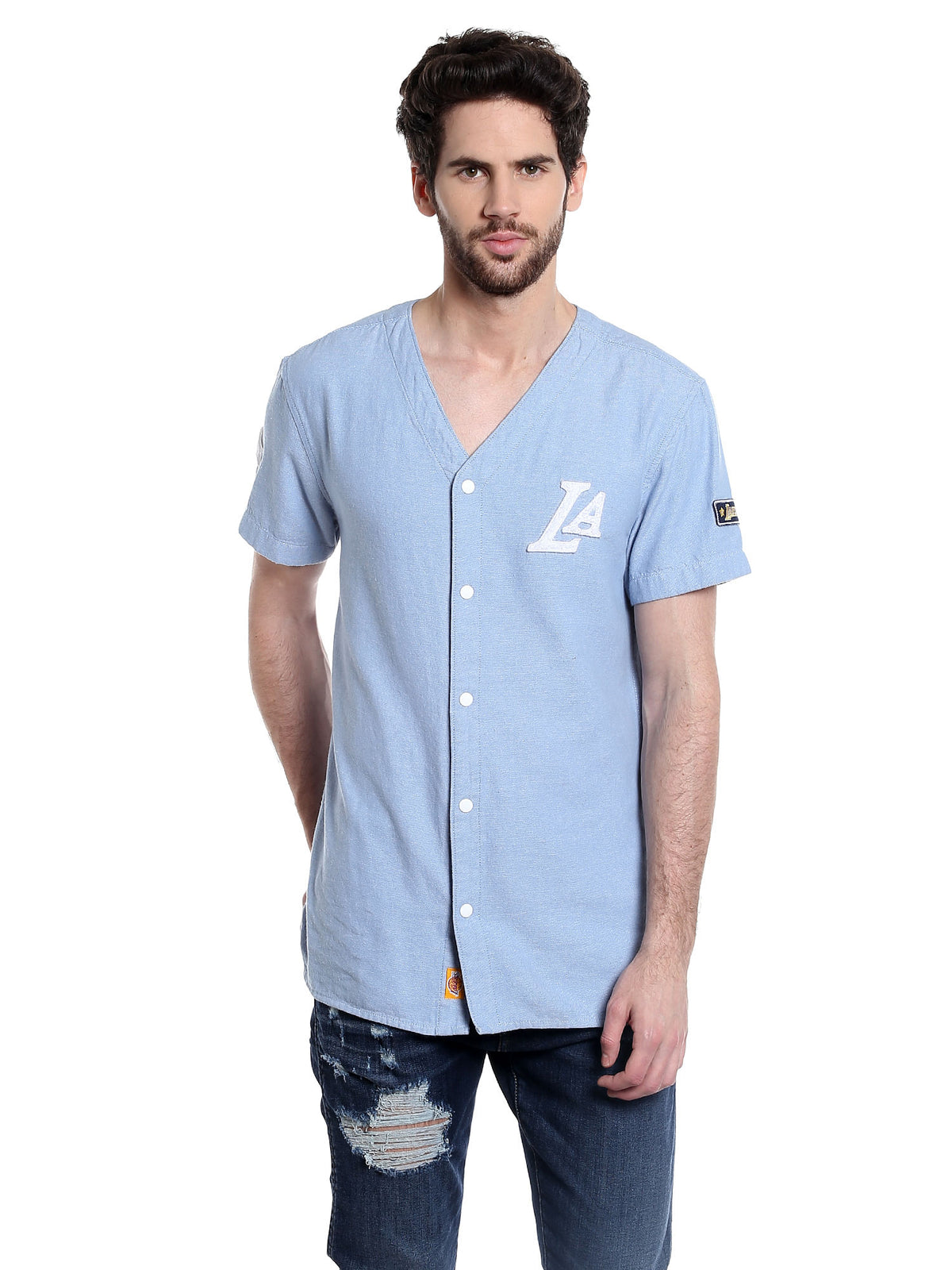 La Lakers Light Blue Slim Fit Nba Shirt - S
