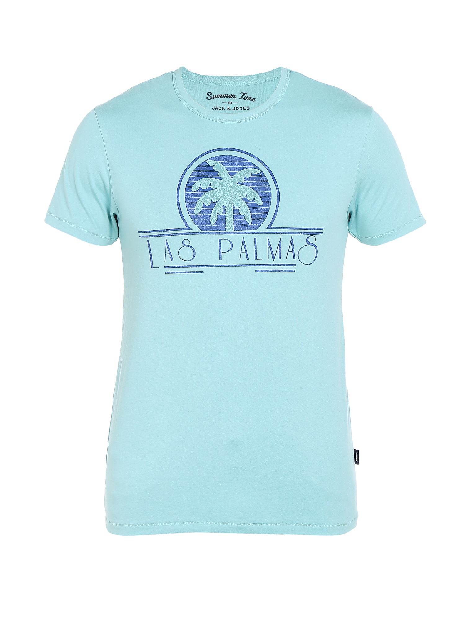 Blue Palm Print T-Shirt