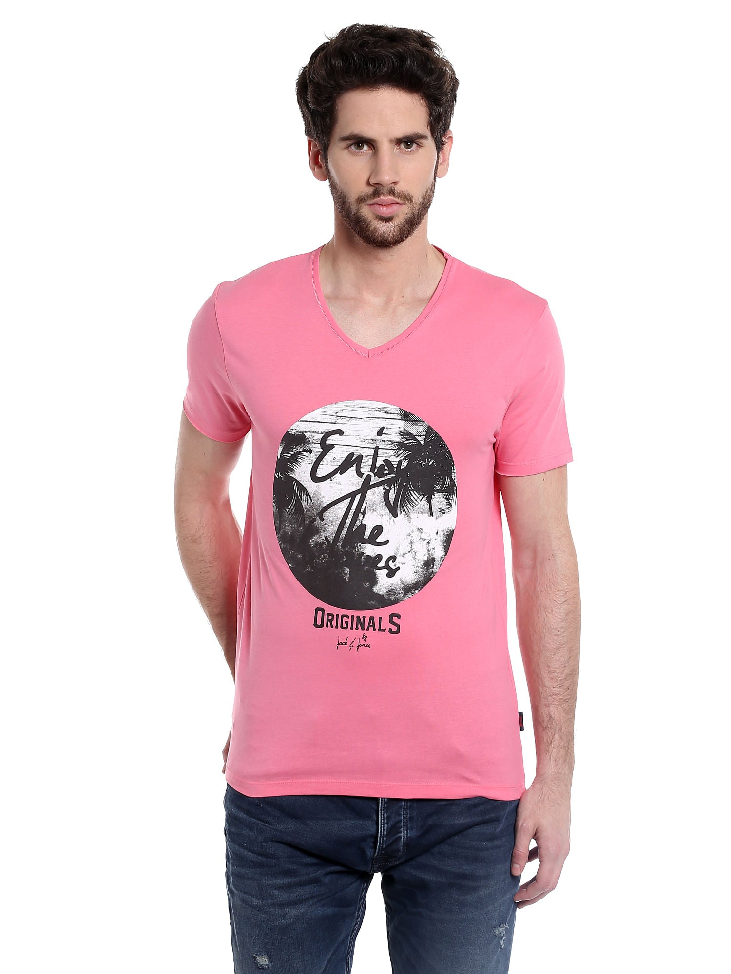 Palm Print Pink T-Shirt