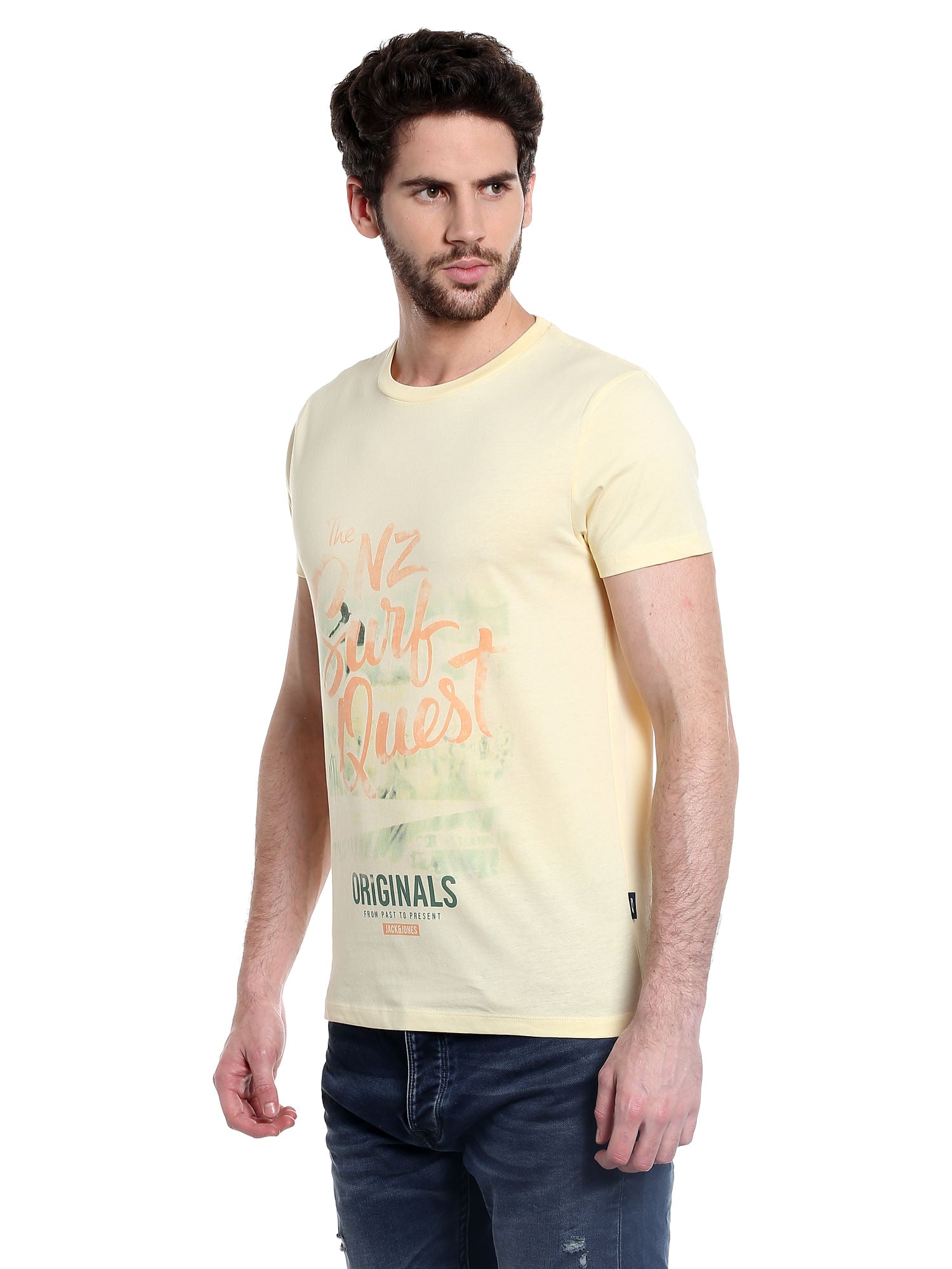 Yellow Graphic Print Crew Neck T-Shirt