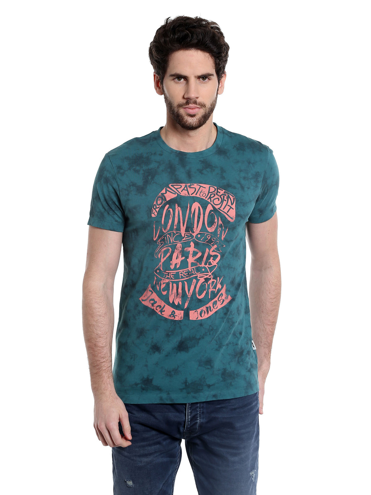 Green Graphic Print Crew Neck T-Shirt - S
