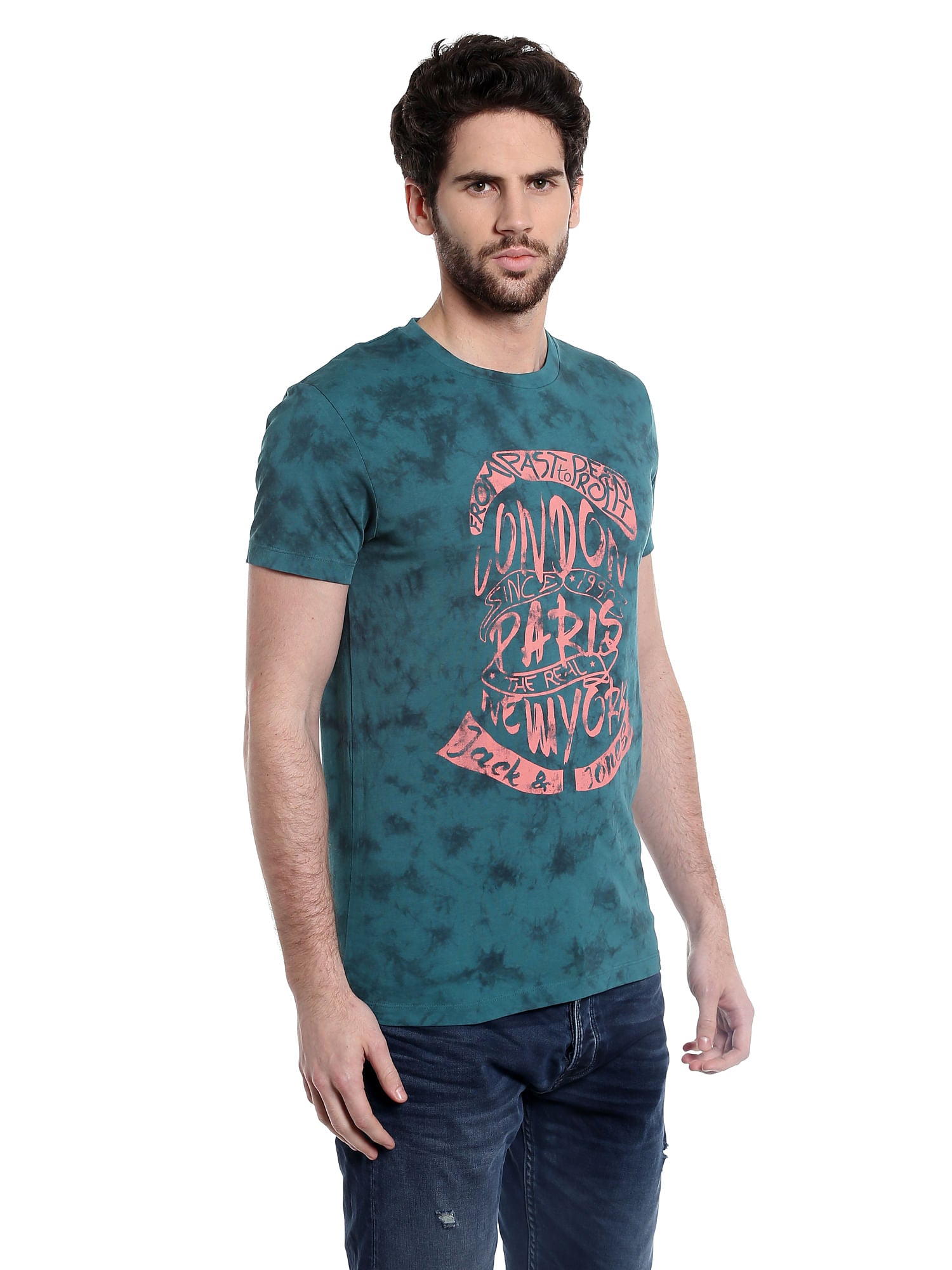 Green Graphic Print Crew Neck T-Shirt