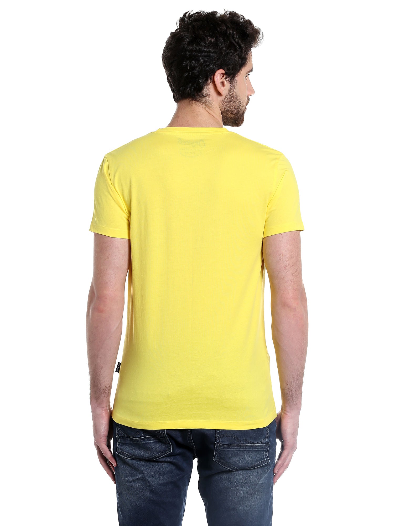 Yellow Graphic Print Slim Fit T-Shirt