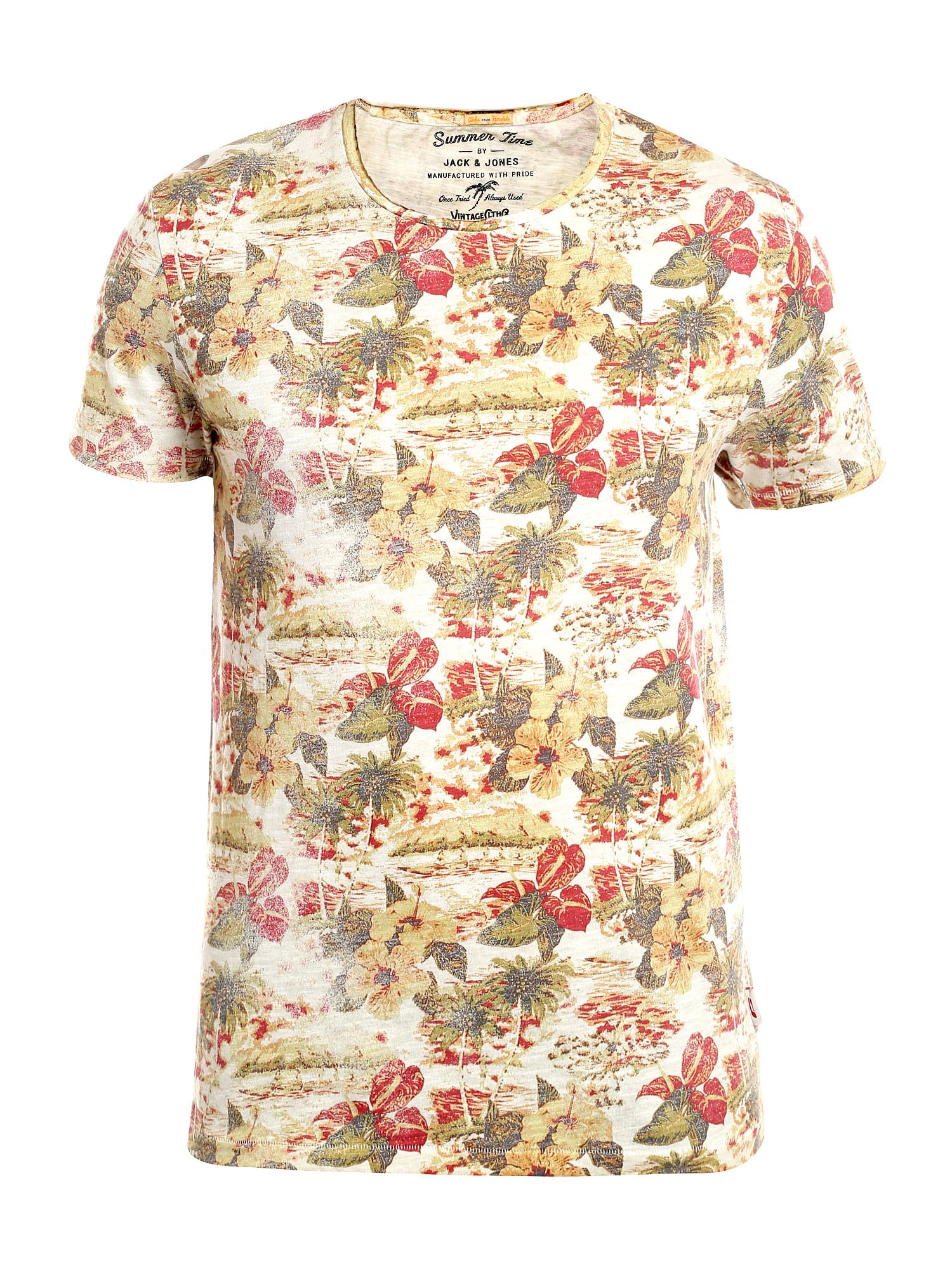 Flora & Fauna Print Grey Crew Neck T-Shirt
