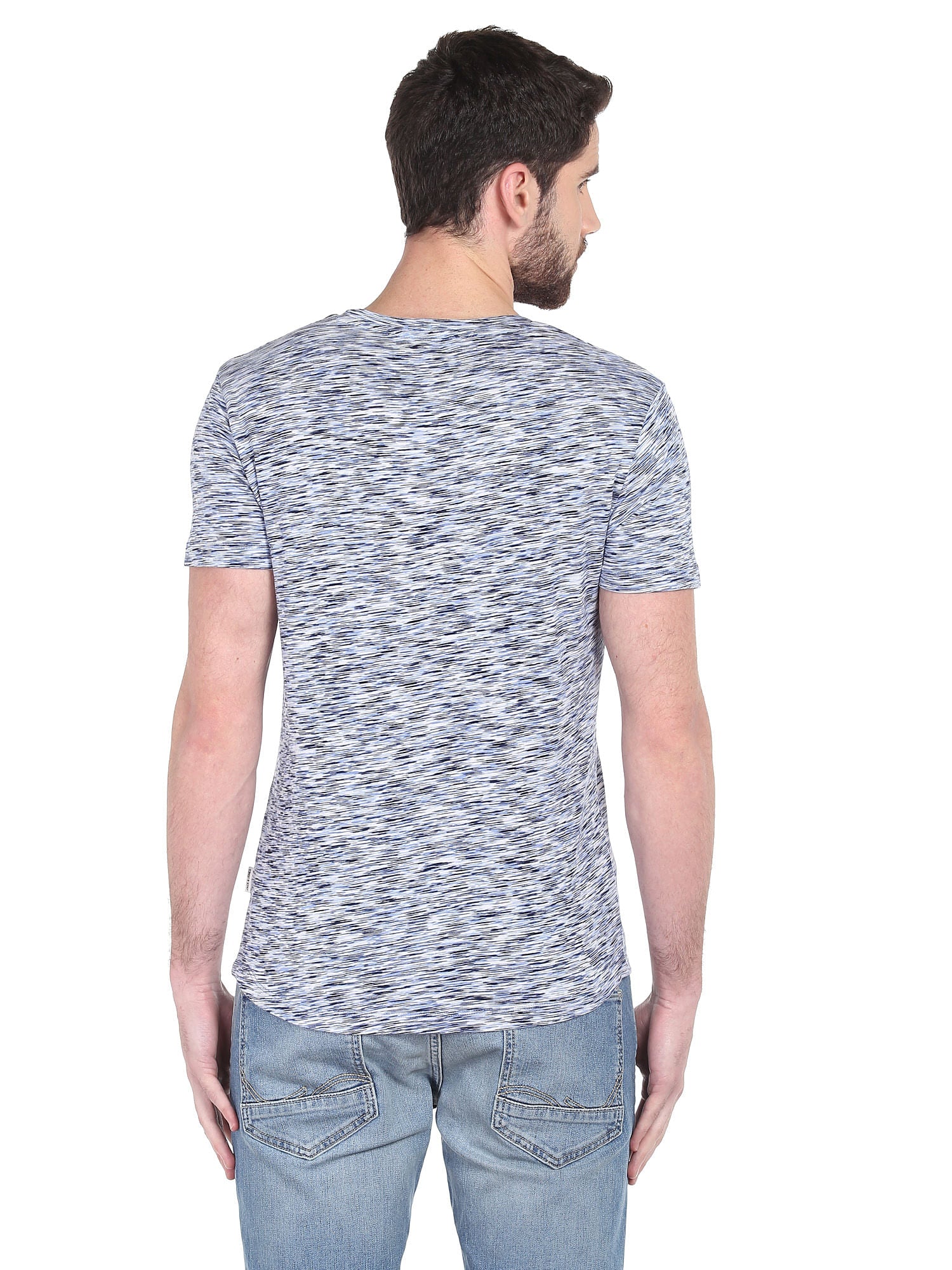 Blue Printed Slim T-Shirt