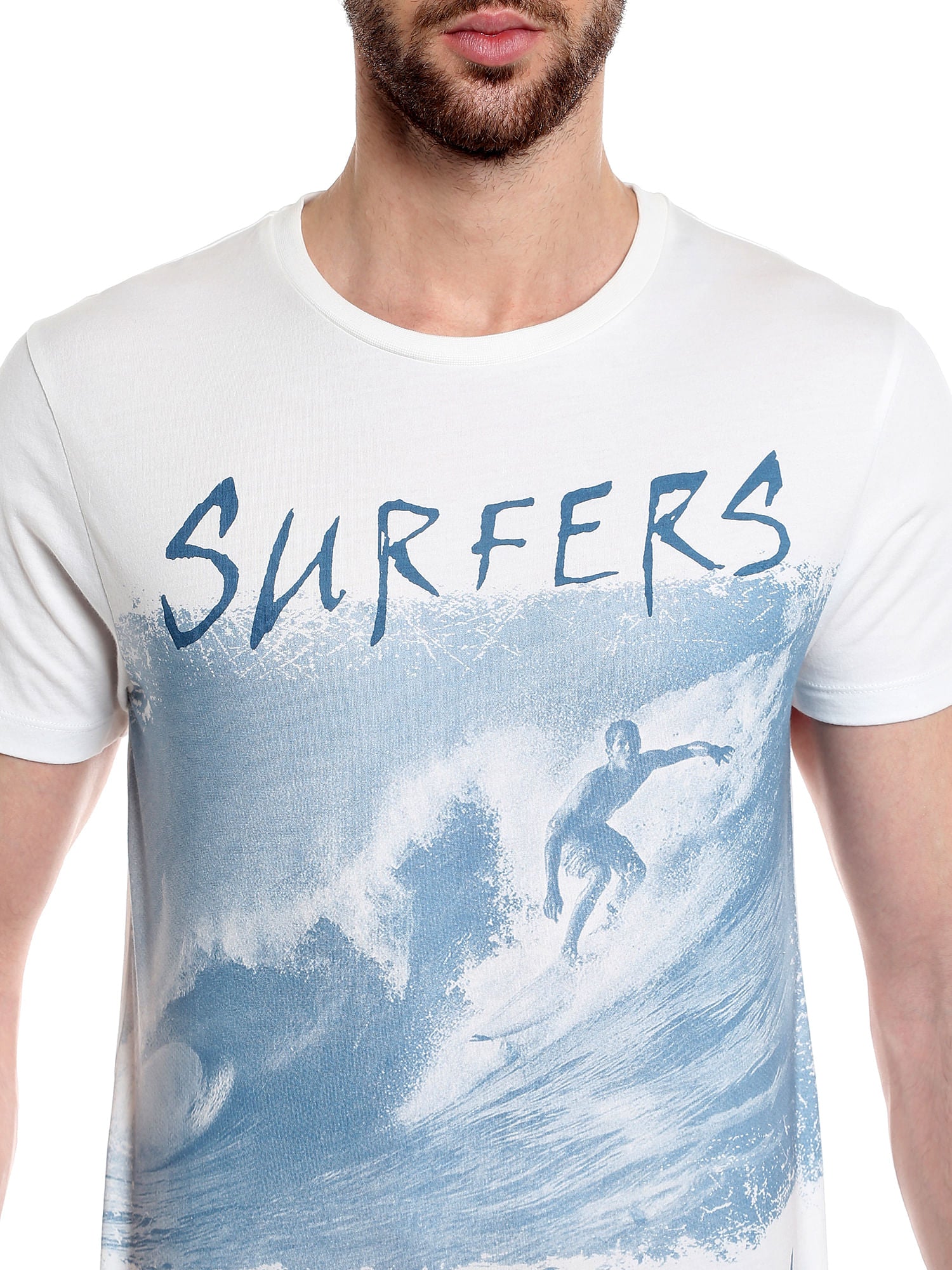White Graphic Print Crew Neck T-Shirt