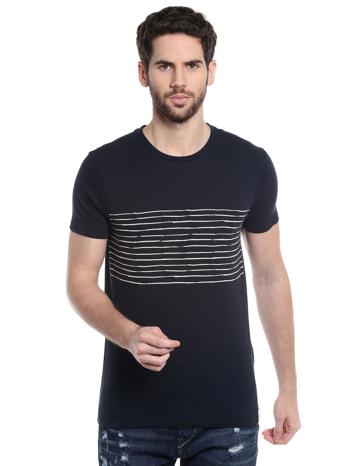 Black Striped T-Shirt - S