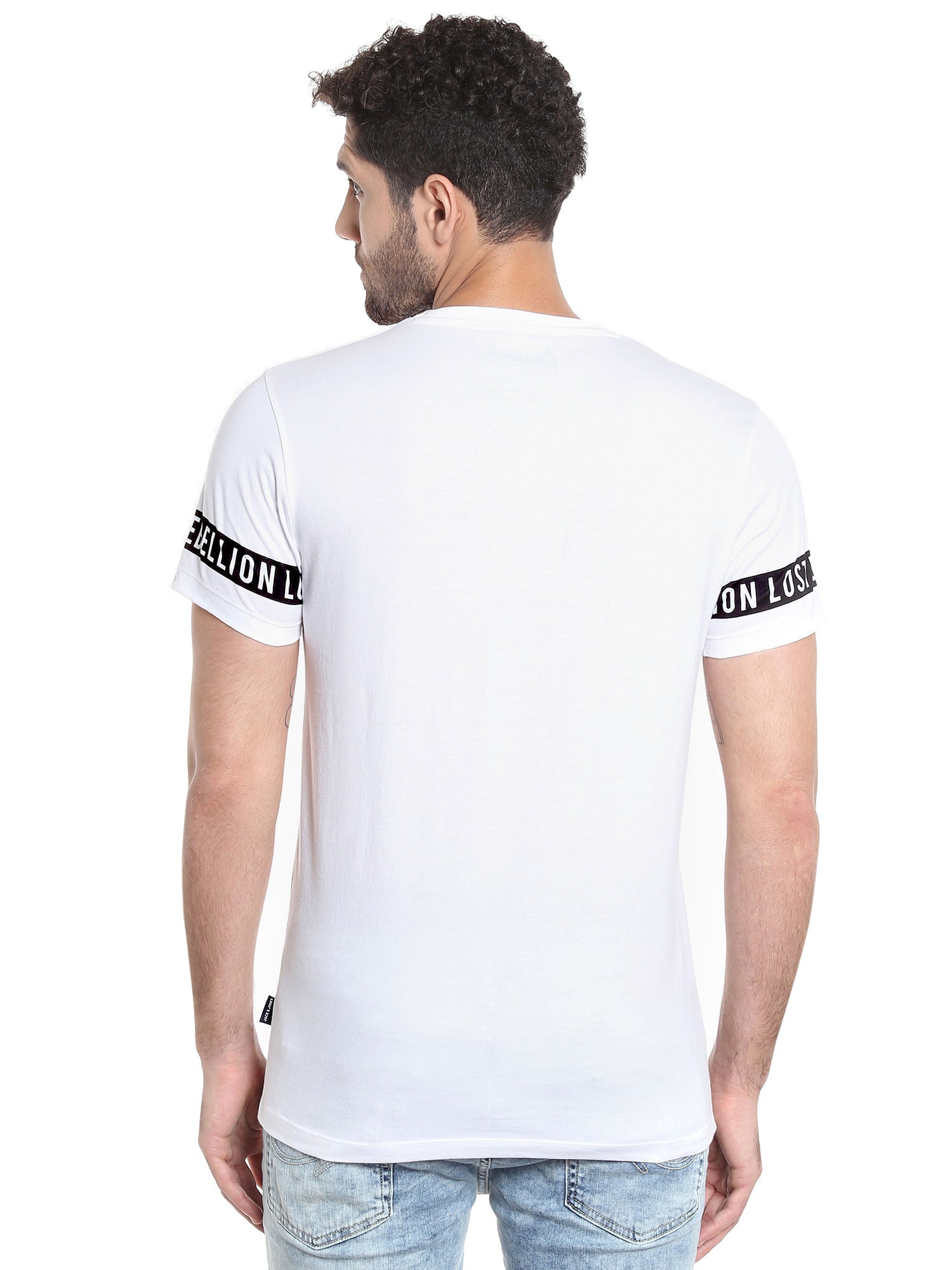 White Botanical Print Crew Neck T-Shirt
