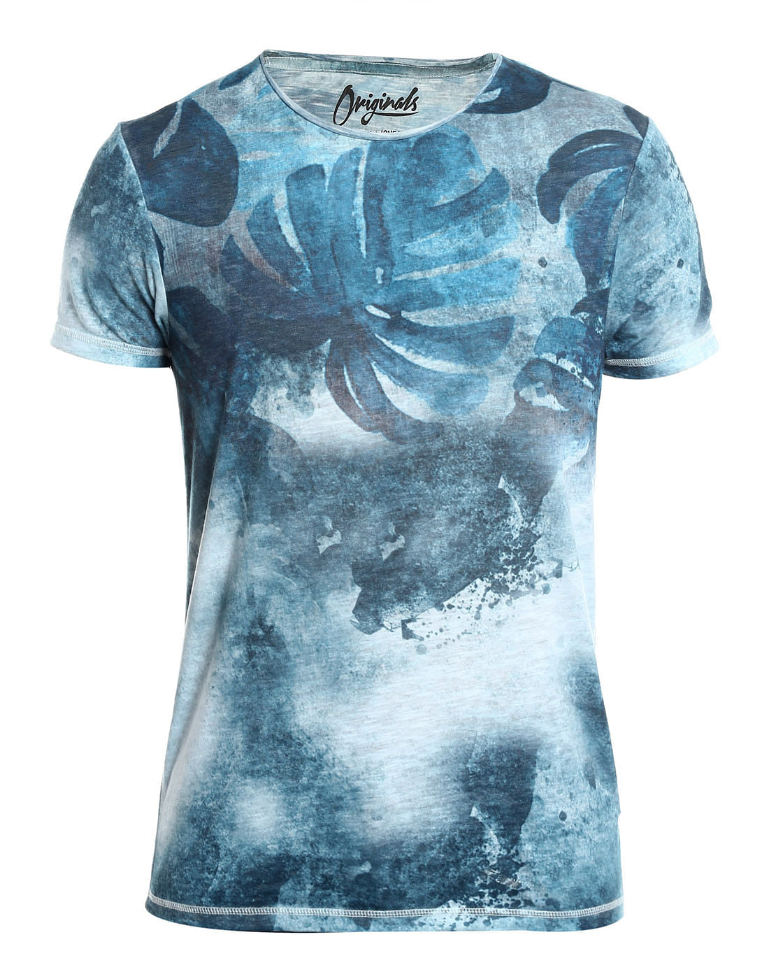 Blue Graphic Print Crew Neck T-Shirt