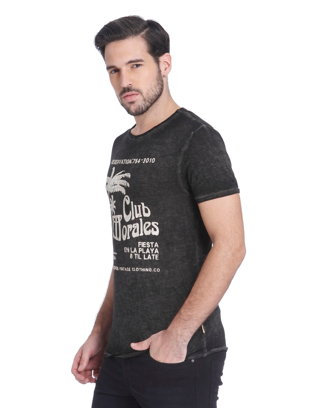 Black Graphic Print Crew Neck T-Shirt
