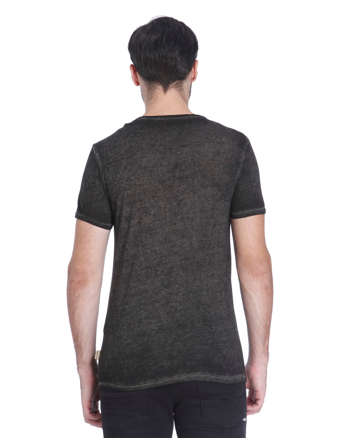 Black Graphic Print Crew Neck T-Shirt