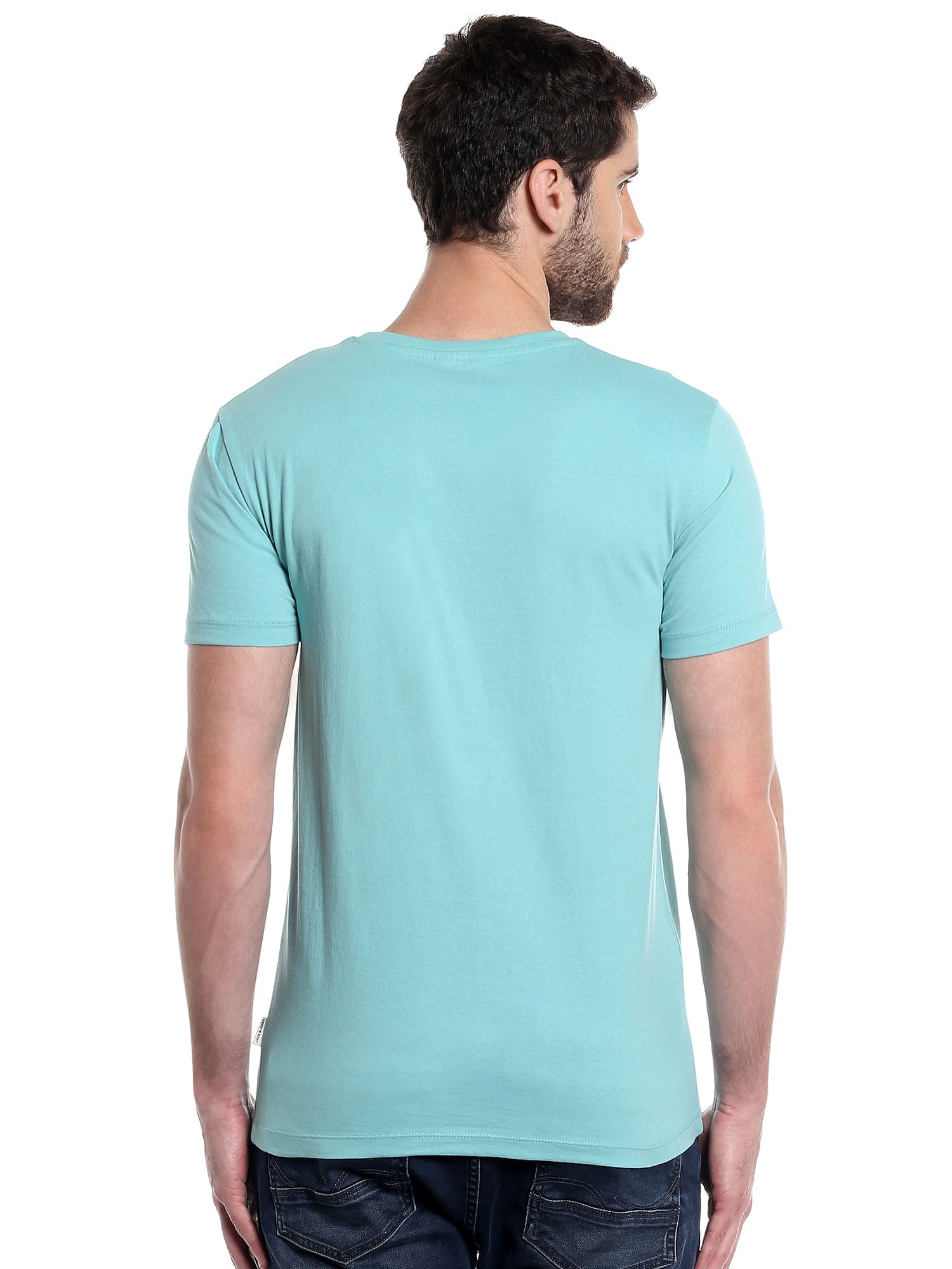 Blue Graphic Print Crew Neck T-Shirt