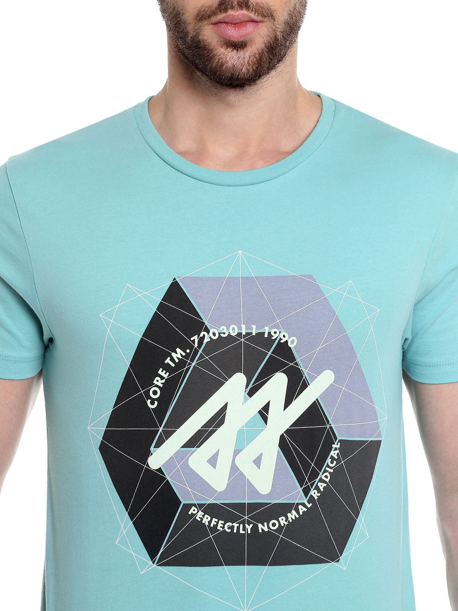 Blue Graphic Print Crew Neck T-Shirt