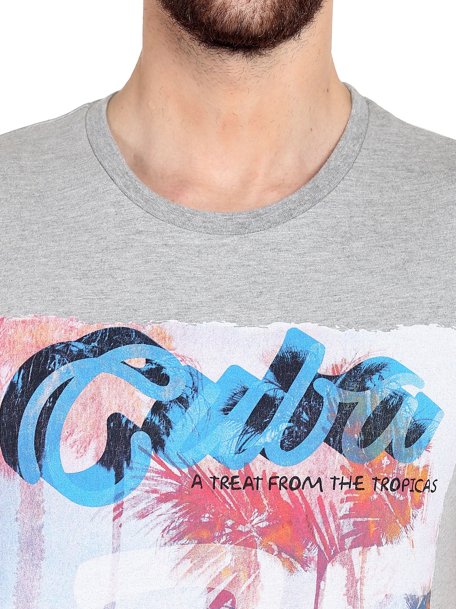 Cuba Print Grey T-Shirt