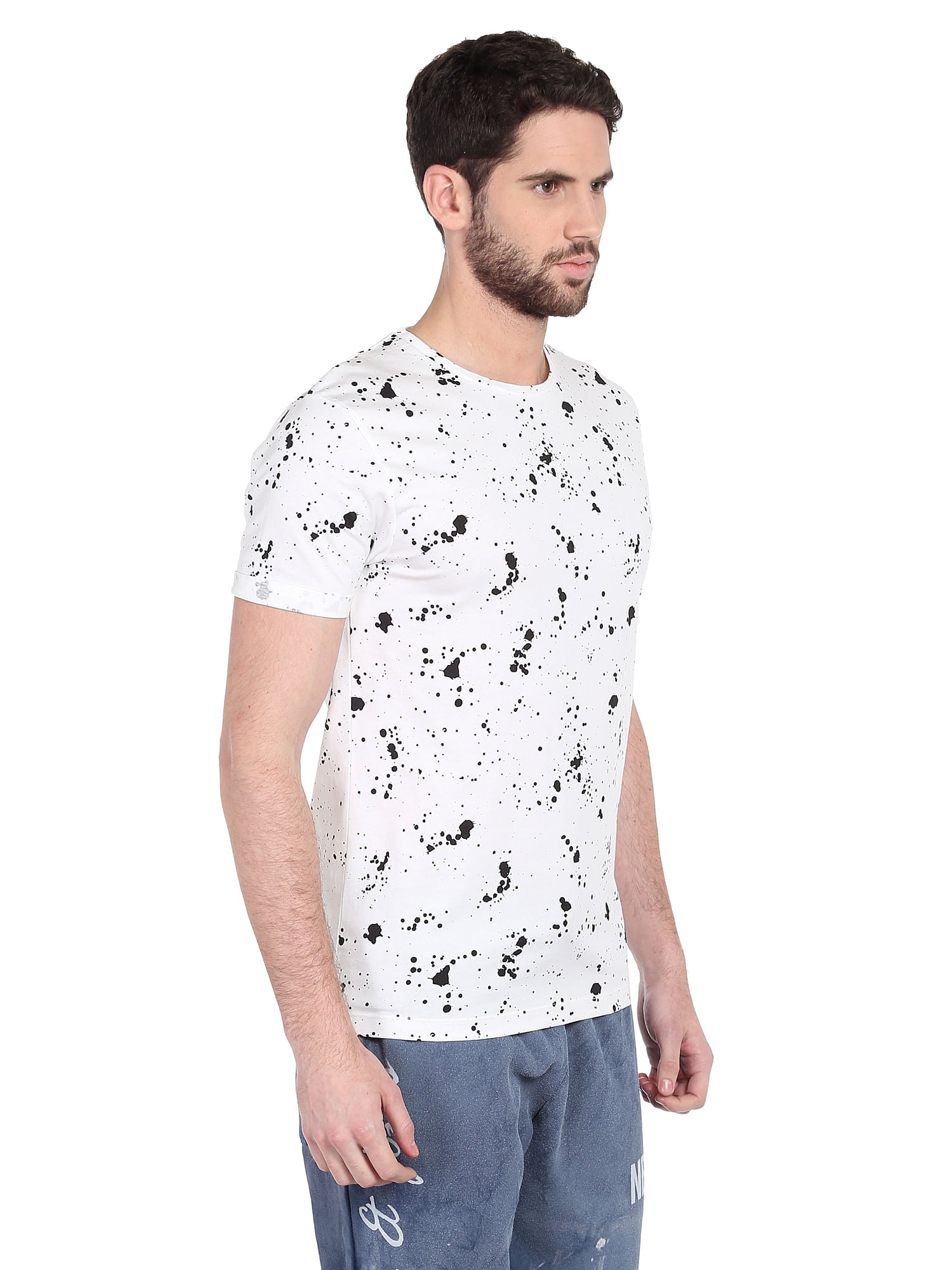 White Printed Crew Neck T-Shirt