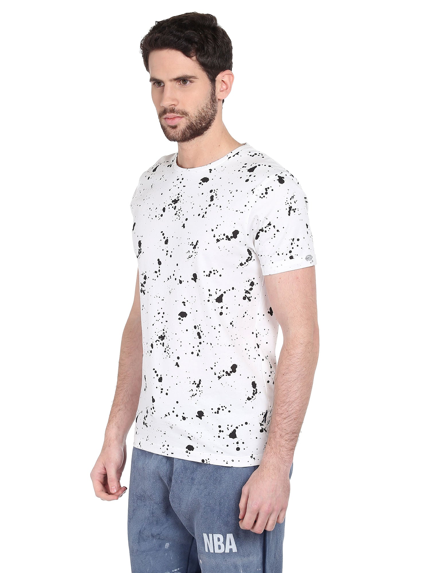 White Printed Crew Neck T-Shirt